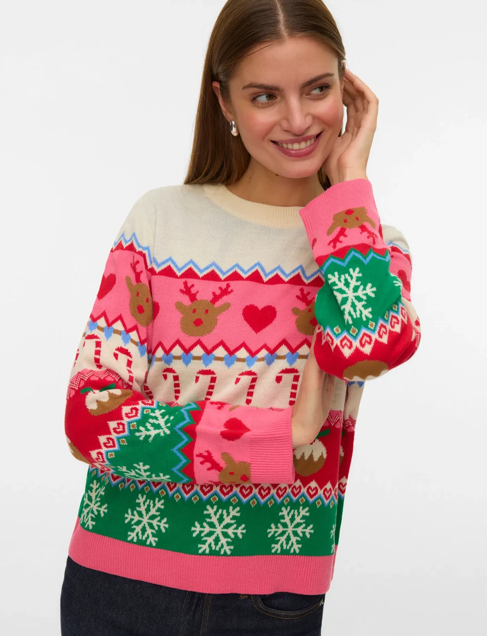 Vero Moda - VMNEWCHRISTMASSTUFF LS O-N PULL.BOX XMAS - neulepuserot - birch - 4