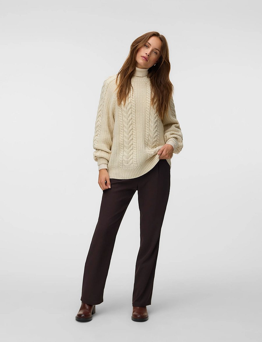 Vero Moda - AWTOA LS O-NECK KNIT PULLOVER NOOS - birch - 0