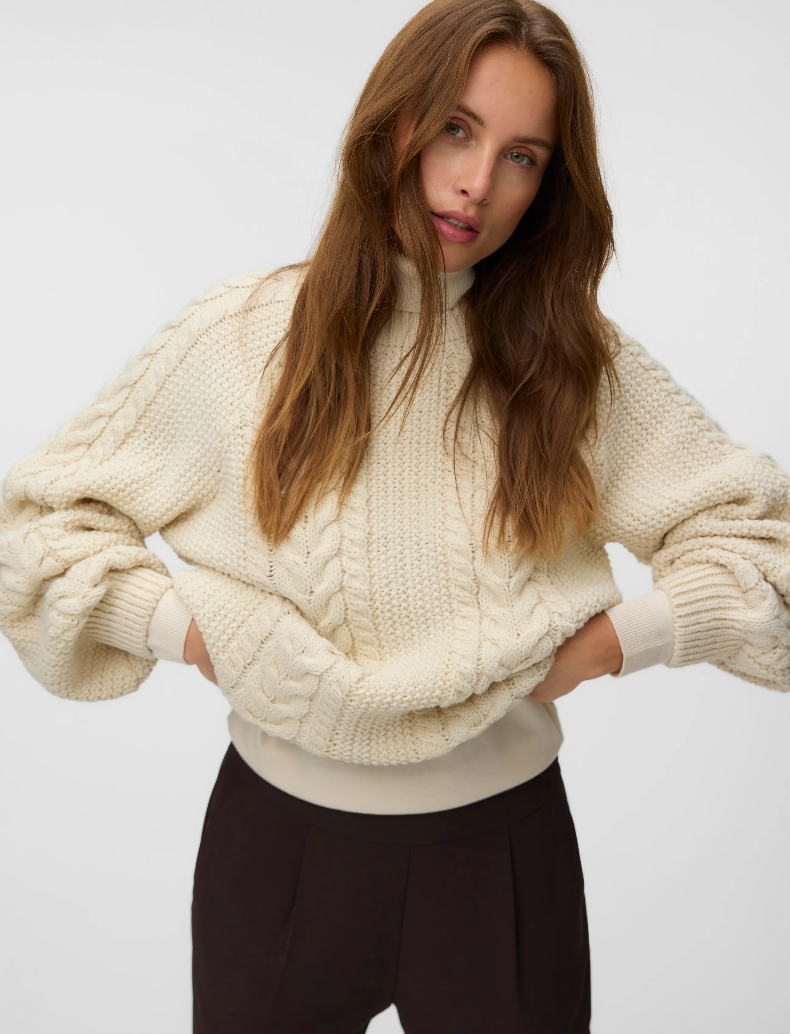 Vero Moda - AWTOA LS O-NECK KNIT PULLOVER NOOS - birch - 4