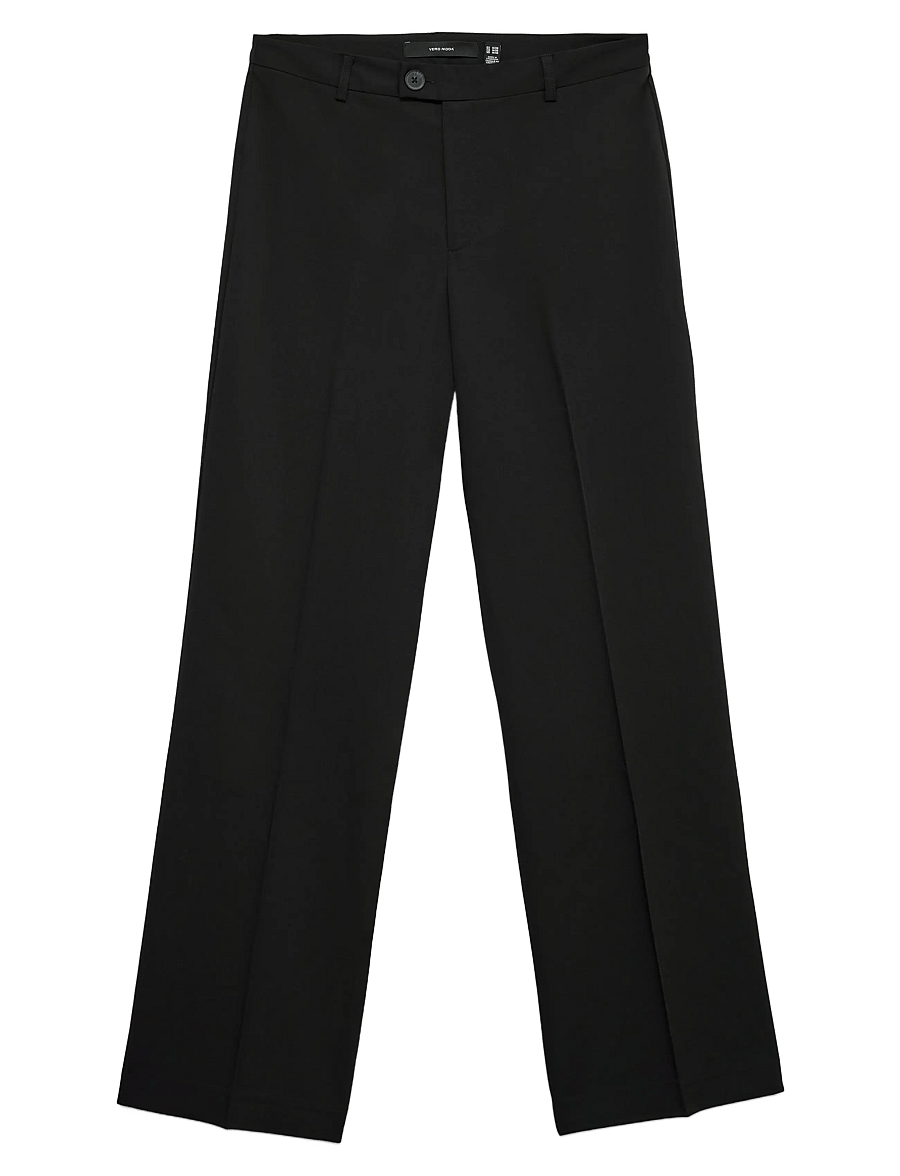 Vero Moda - VMTEXAS MW STRAIGHT PANT NOOS - raka byxor - black - 1