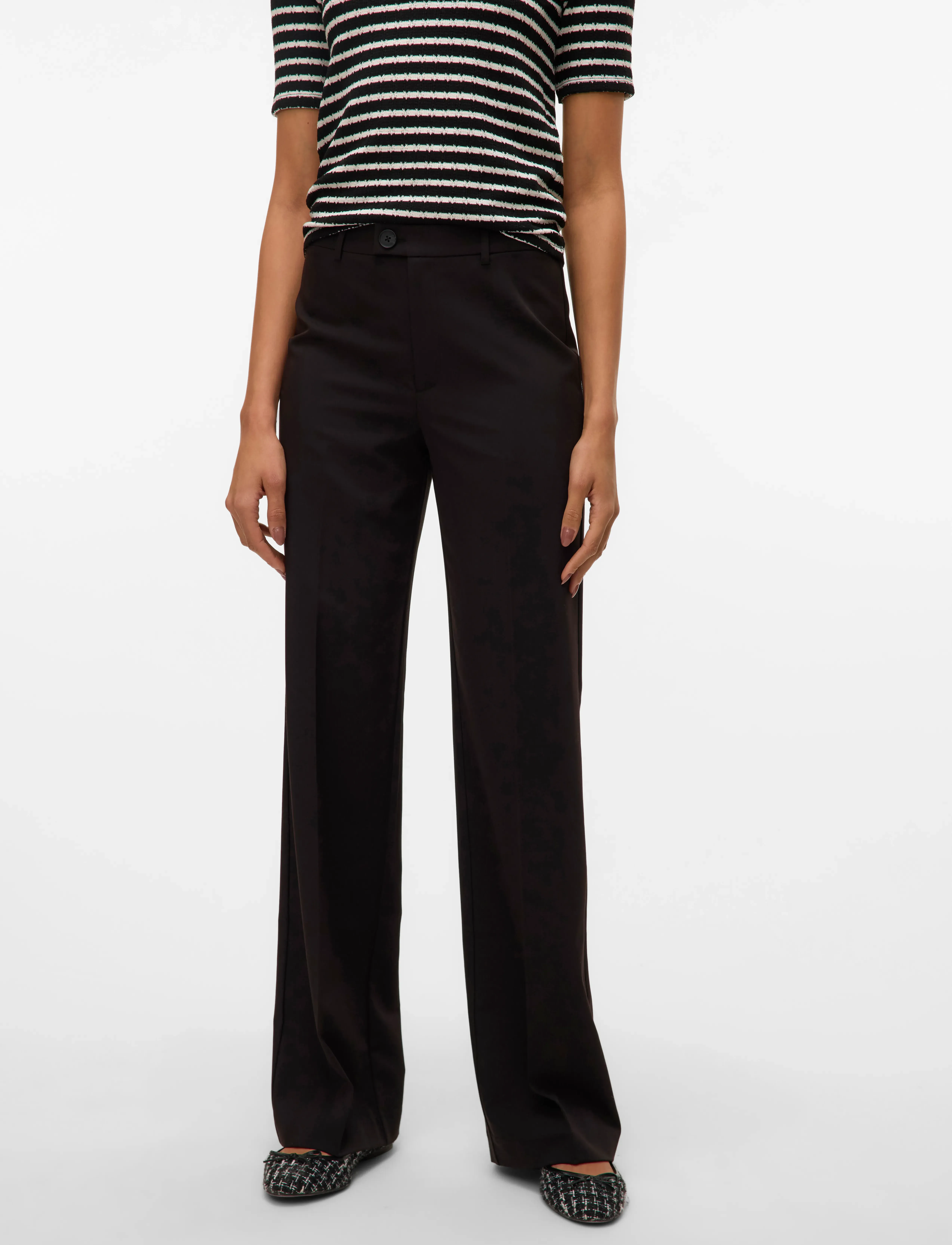 Vero Moda - VMTEXAS MW STRAIGHT PANT NOOS - bukser med lige ben - black - 5