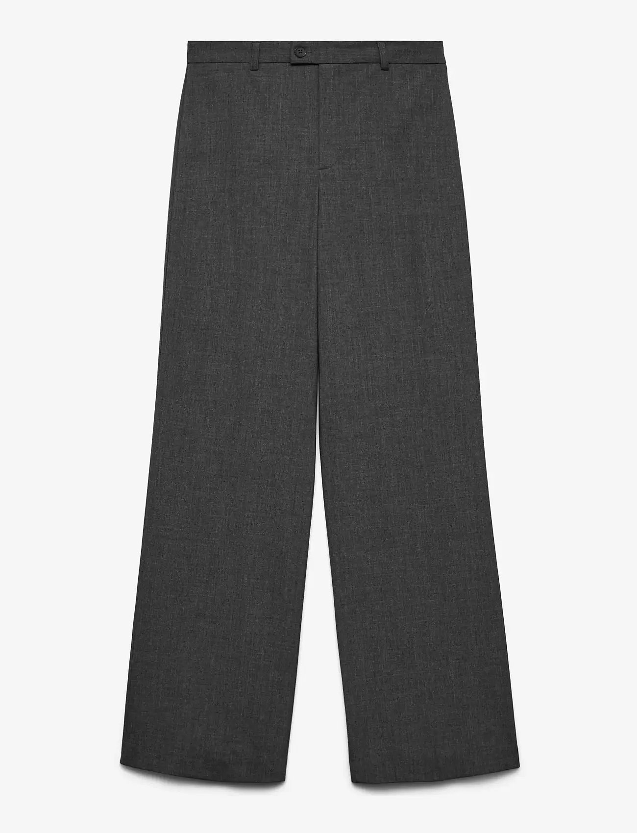 Vero Moda - VMTEXAS MW STRAIGHT PANT NOOS - straight leg hosen - dark grey melange - 1