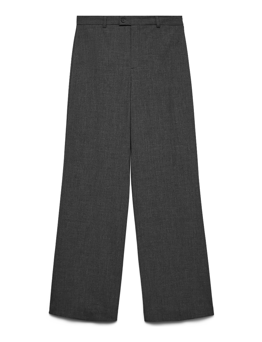 Vero Moda - VMTEXAS MW STRAIGHT PANT NOOS - bukser med lige ben - dark grey melange - 1