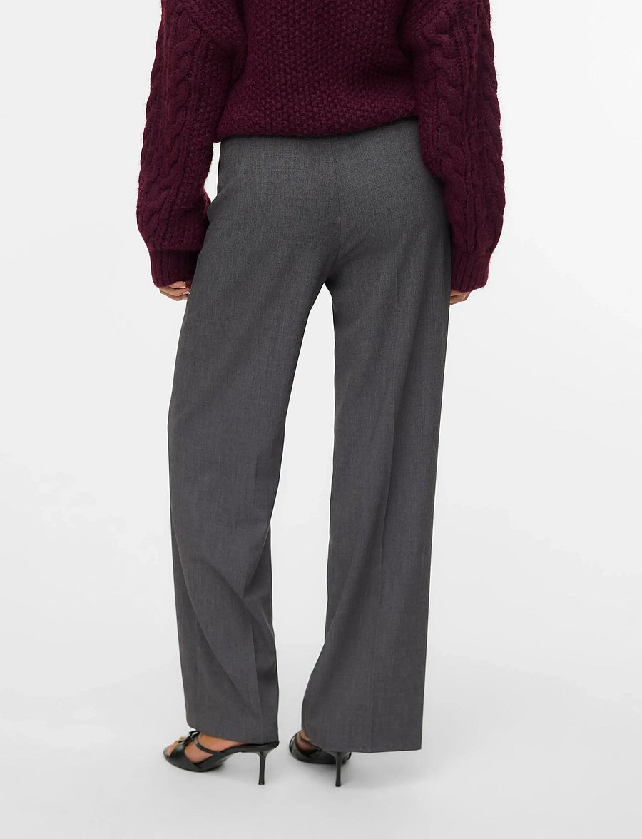 Vero Moda - VMTEXAS MW STRAIGHT PANT NOOS - bukser med lige ben - dark grey melange - 2