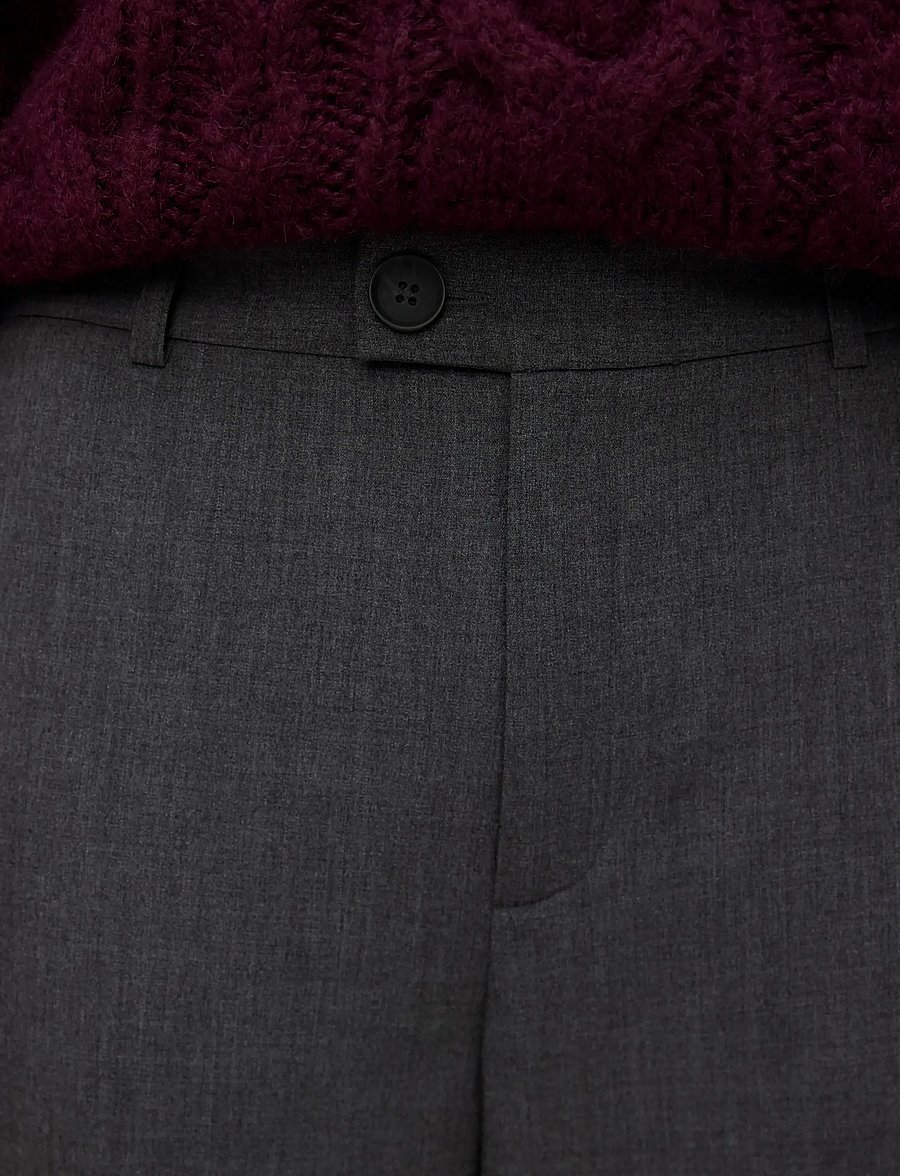 Vero Moda - VMTEXAS MW STRAIGHT PANT NOOS - bukser med lige ben - dark grey melange - 3
