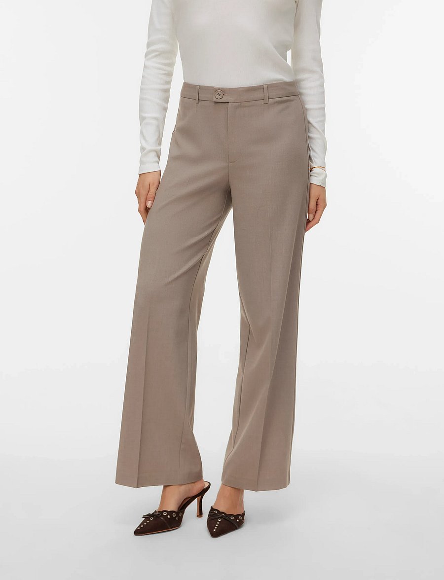 Vero Moda - VMTEXAS MW STRAIGHT PANT NOOS - bukser med lige ben - moon rock - 4