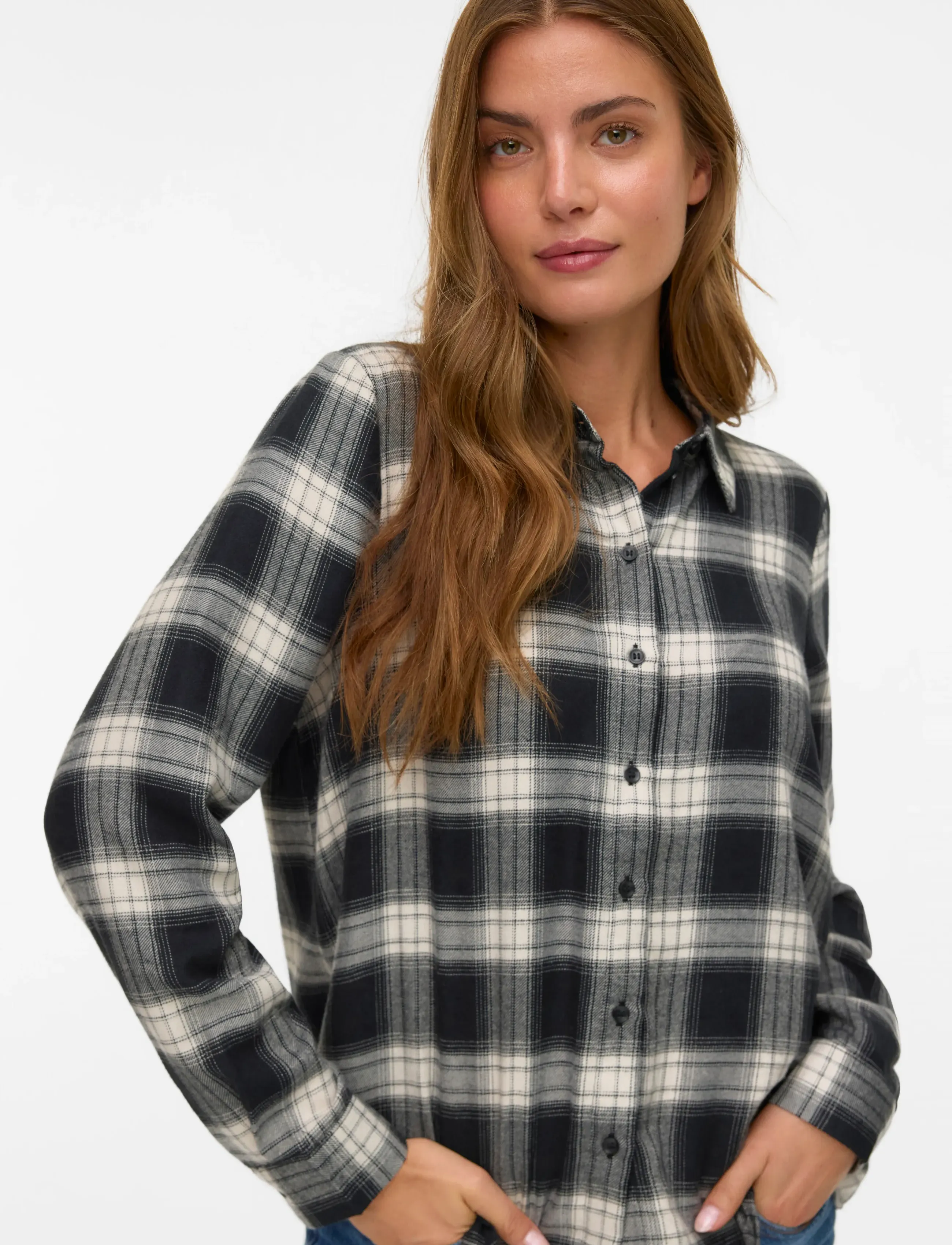 Vero Moda - VMLARA LS SHIRT WVN GA - långärmade skjortor - black - 4