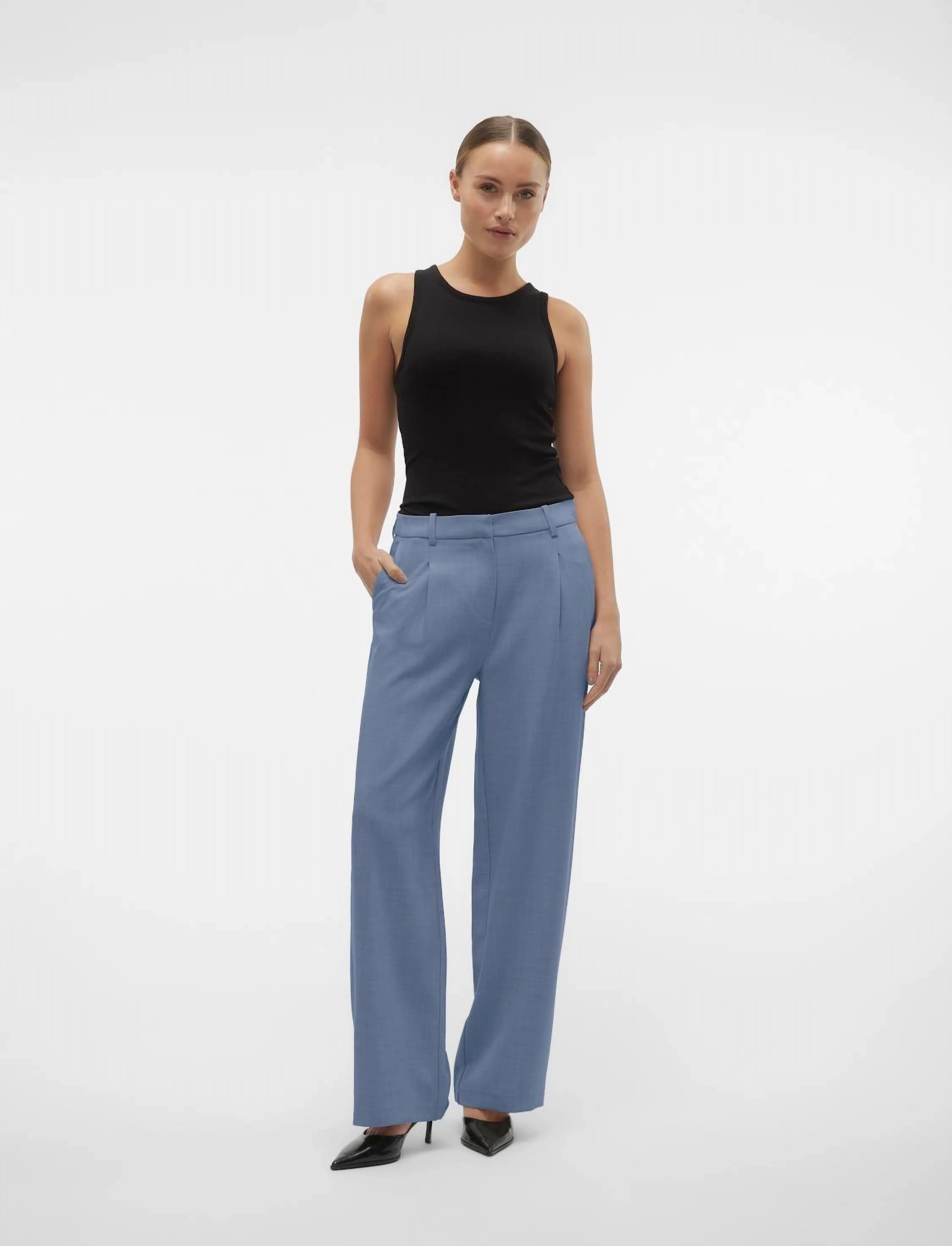 Vero Moda VMCASSIDY MW WIDE PANT NOOS - Nos éditoriaux - INFINITY / blue