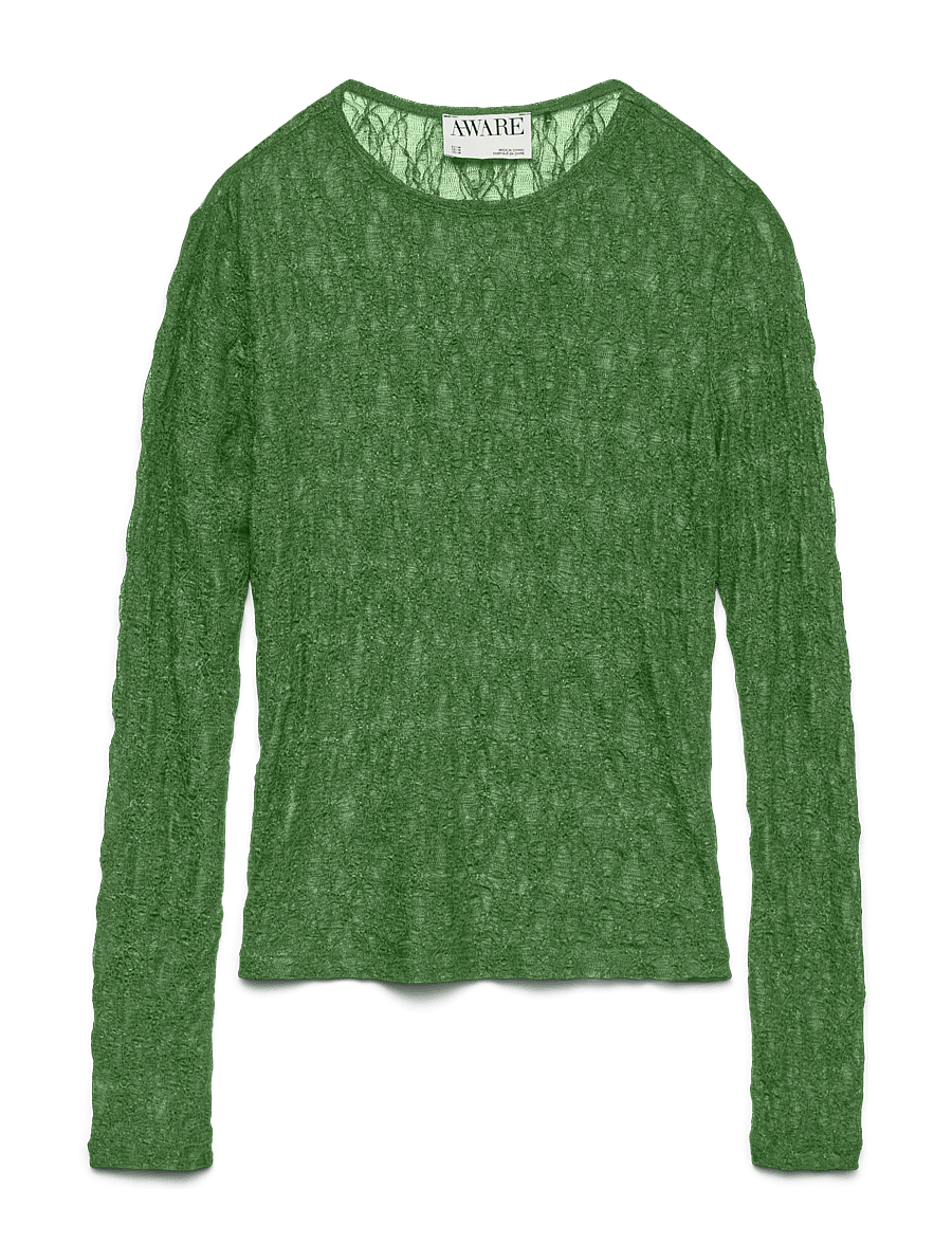 Vero Moda - AWTESSY LS O-NECK LACE TOP NOOS - kale - 0