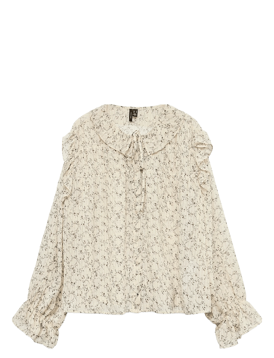 Vero Moda - VMPETRA LS SHIRT WVN NOOS - pikkade varrukatega pluusid - oatmeal - 1