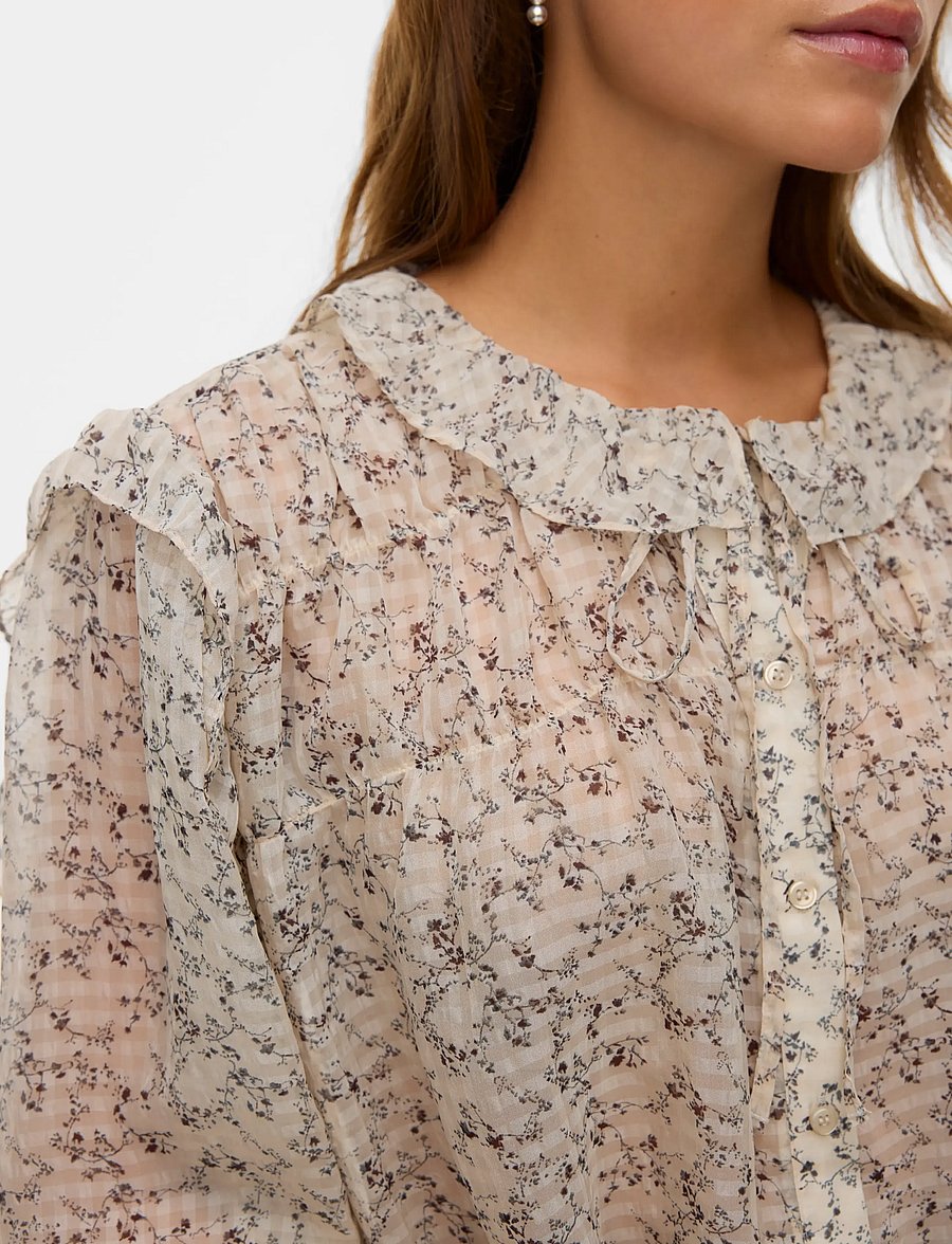 Vero Moda - VMPETRA LS SHIRT WVN NOOS - pikkade varrukatega pluusid - oatmeal - 4