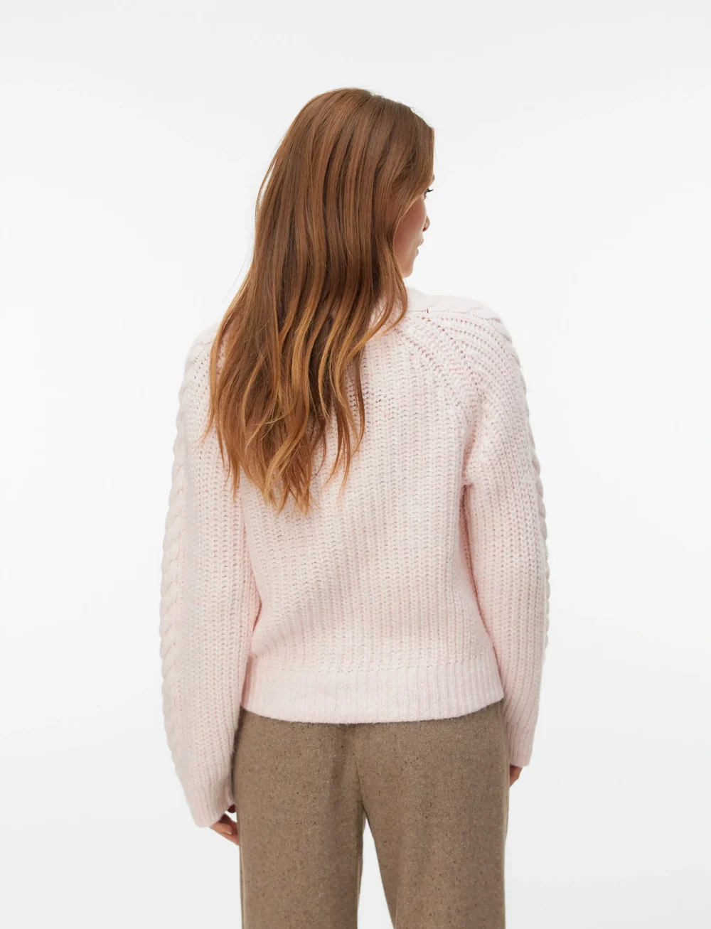 Vero Moda - VMJADA LS O-NECK CABLE PULLOVER - stickade tröjor - pink dogwood - 3
