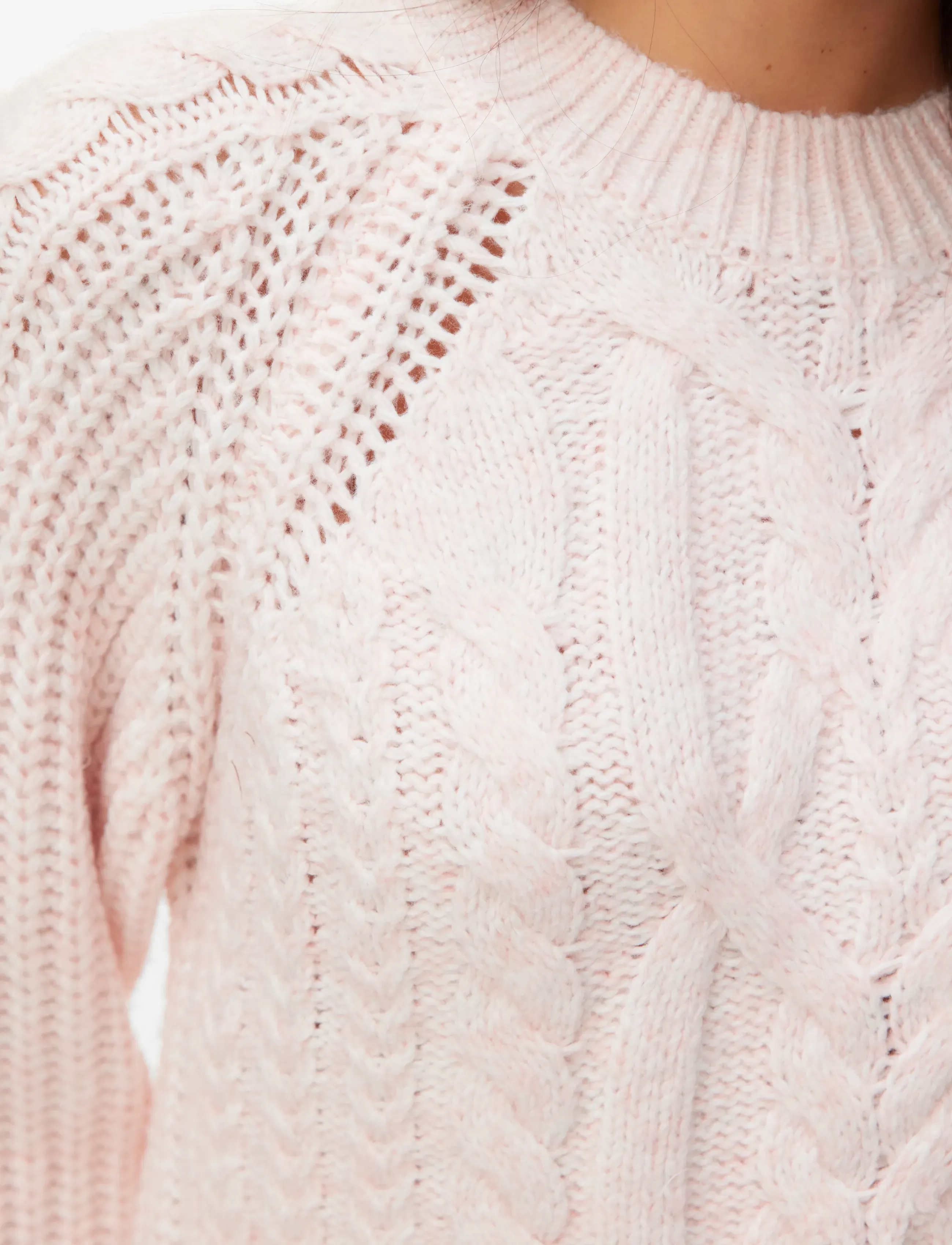 Vero Moda VMJADA LS O-NECK CABLE PULLOVER - Naistele - PINK DOGWOOD / pink/rose