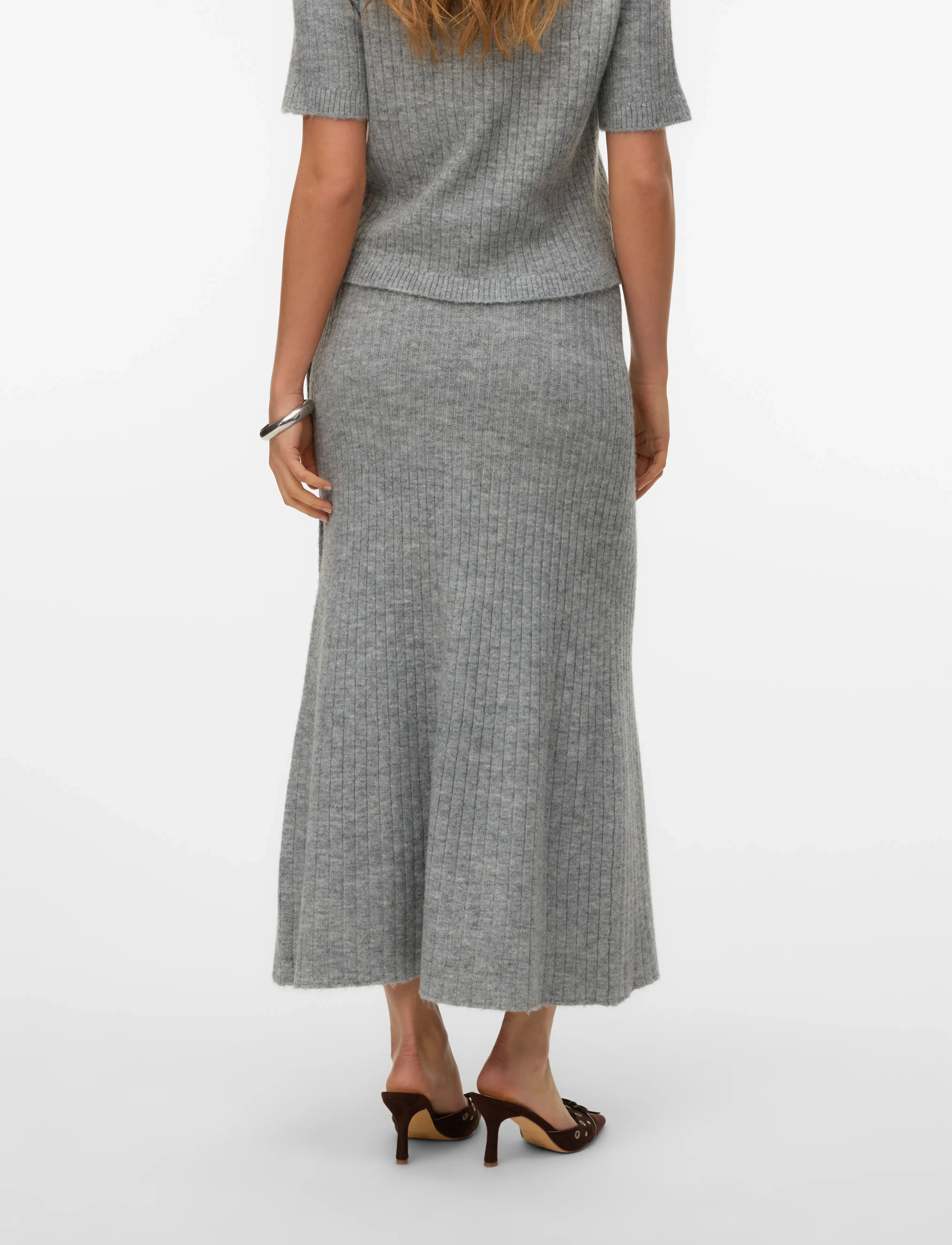 Vero Moda - VMSALLY NW ANKLE SKIRT - maxikjolar - light grey melange - 2