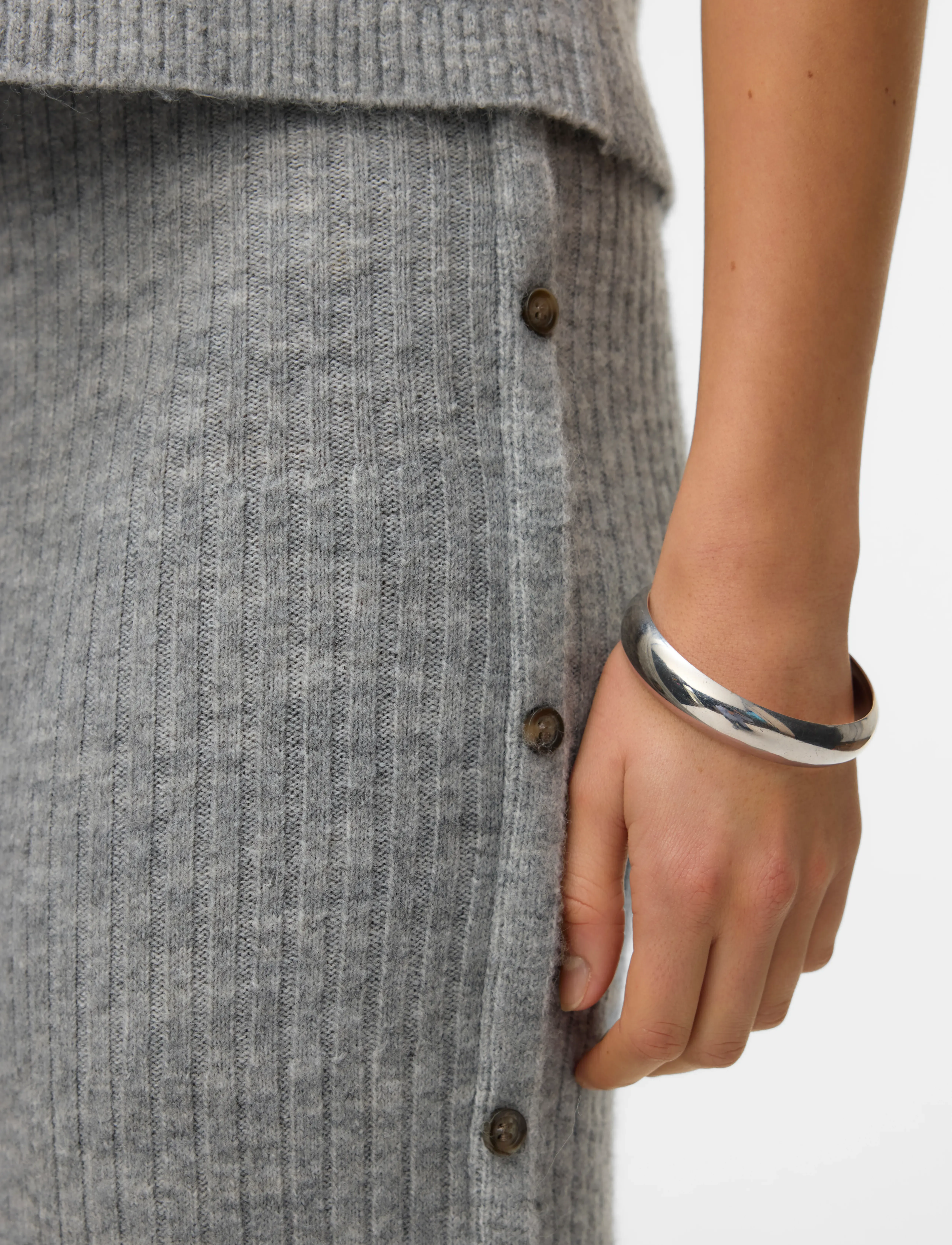 Vero Moda - VMSALLY NW ANKLE SKIRT - maxikjolar - light grey melange - 4