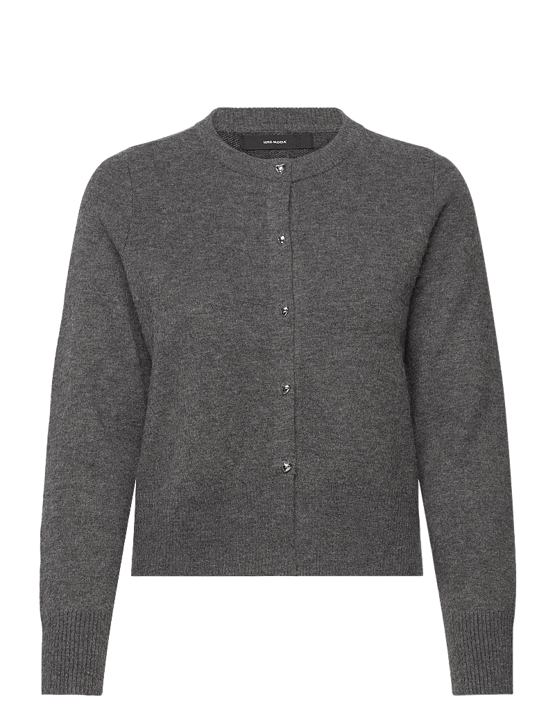 Vero Moda - VMKACY LS O-NECK CARDIGAN - cardigans - medium grey melange - 0