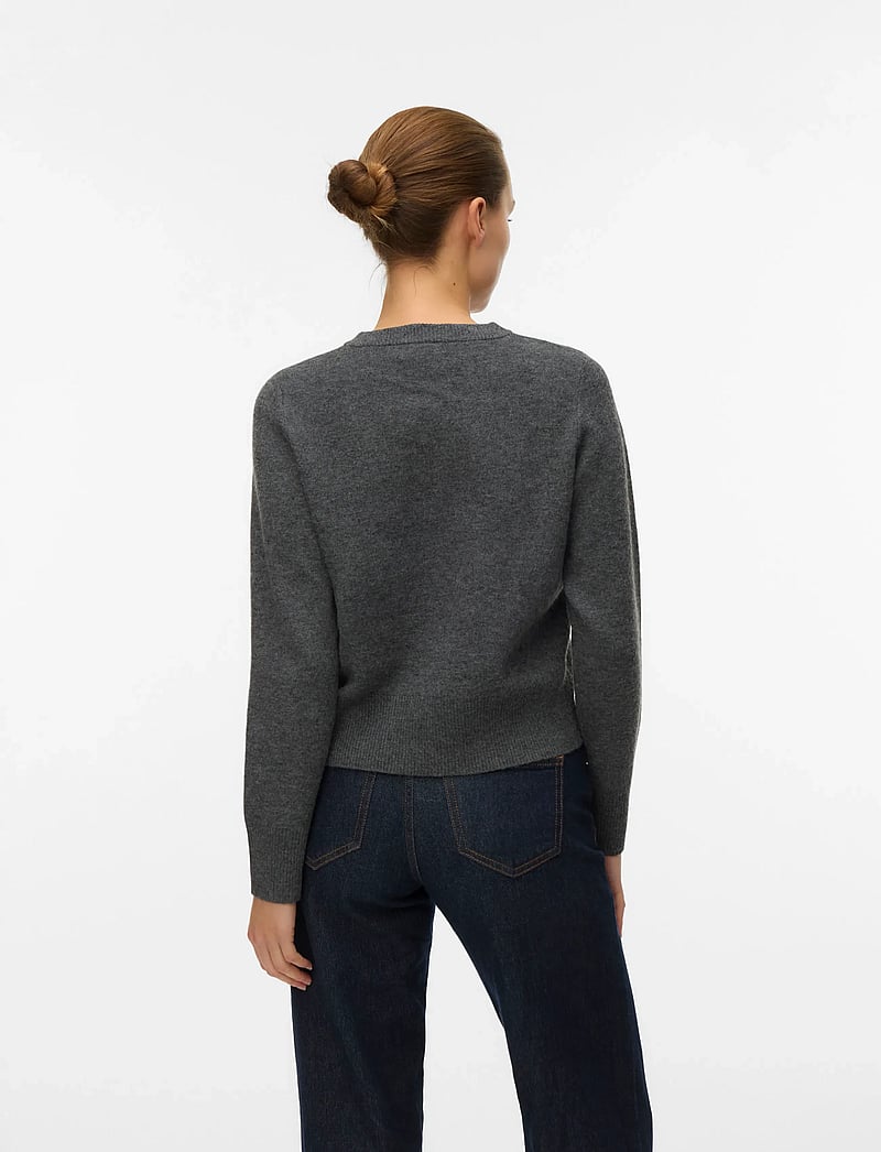 Vero Moda - VMKACY LS O-NECK CARDIGAN - cardigans - medium grey melange - 3