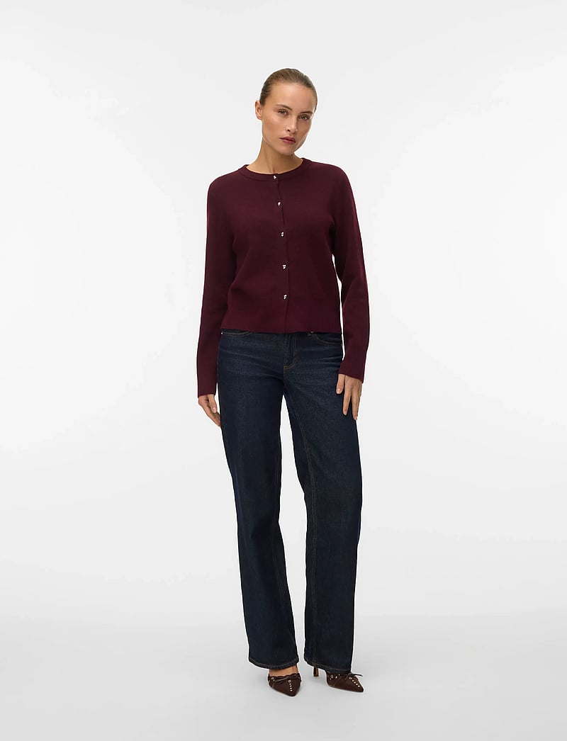 Vero Moda - VMKACY LS O-NECK CARDIGAN - cardigans - winetasting - 0