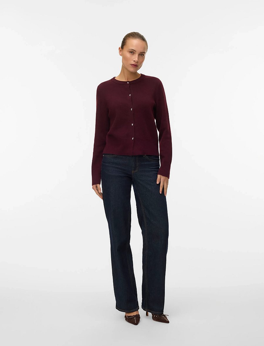 Vero Moda - VMKACY LS O-NECK CARDIGAN - kardigani - winetasting - 0