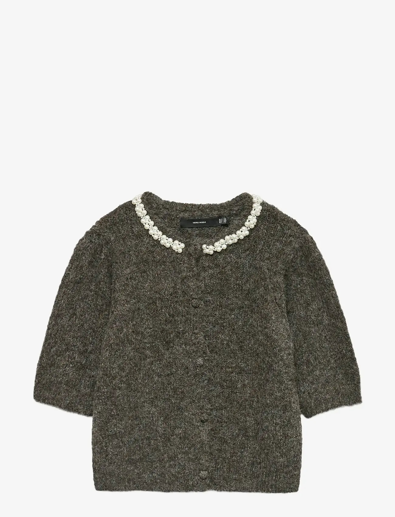 Vero Moda - VMOCEAN 2/4 O-NECK JEWELLERY CARDIGAN - cardigans - chocolate torte - 1