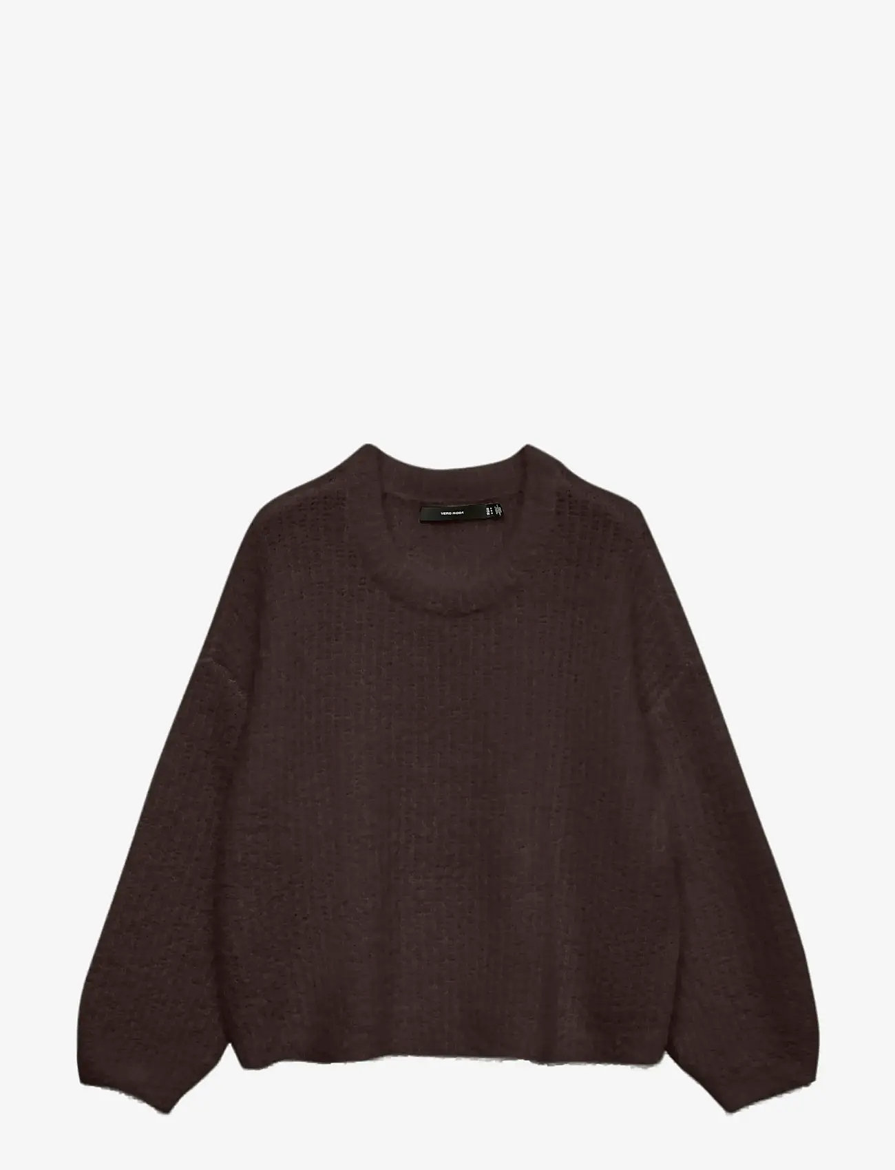 Vero Moda - VMCARMEN LS O-NECK PULLOVER - efterårstøj - chocolate torte - 0