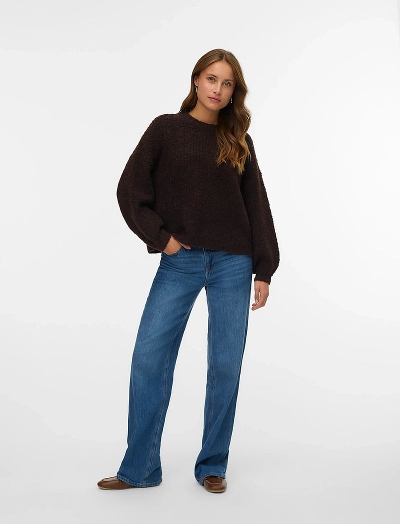Vero Moda - VMCARMEN LS O-NECK PULLOVER - pullover - chocolate torte - 0