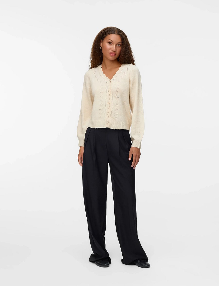 Vero Moda - VMLYA LS V-NECK CARDIGAN BTQ - birch - 0
