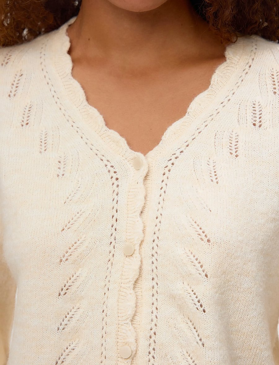 Vero Moda - VMLYA LS V-NECK CARDIGAN BTQ - birch - 4
