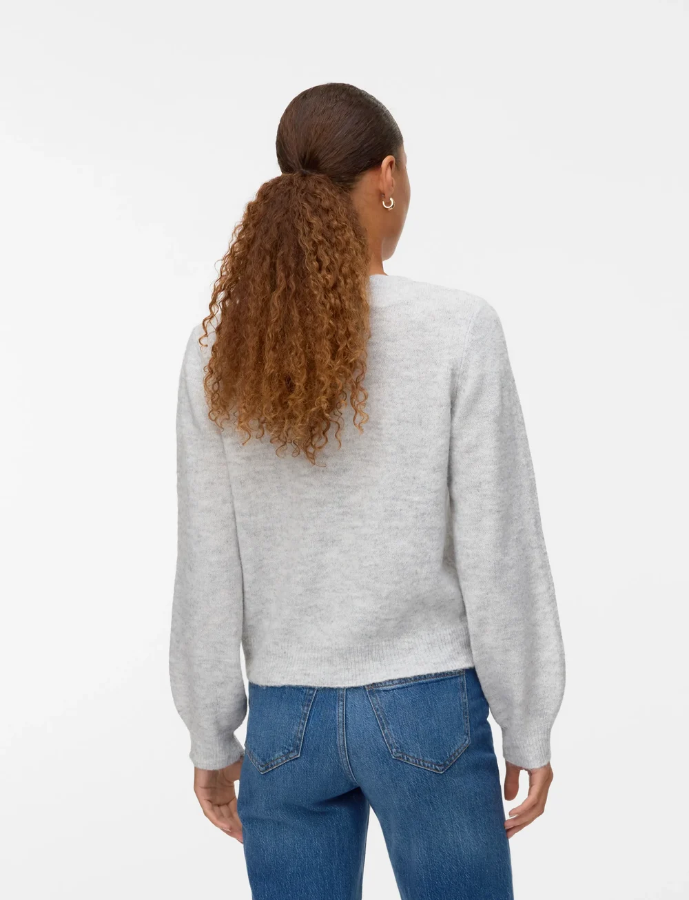 Vero Moda - VMLYA LS V-NECK CARDIGAN BTQ - koftor - light grey melange - 2