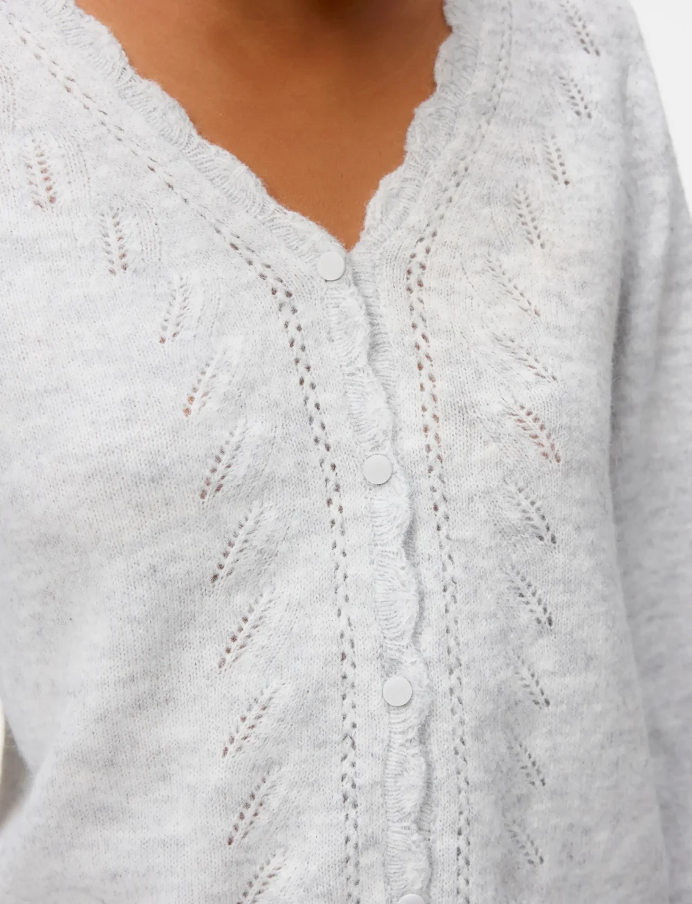 Vero Moda - VMLYA LS V-NECK CARDIGAN BTQ - koftor - light grey melange - 4