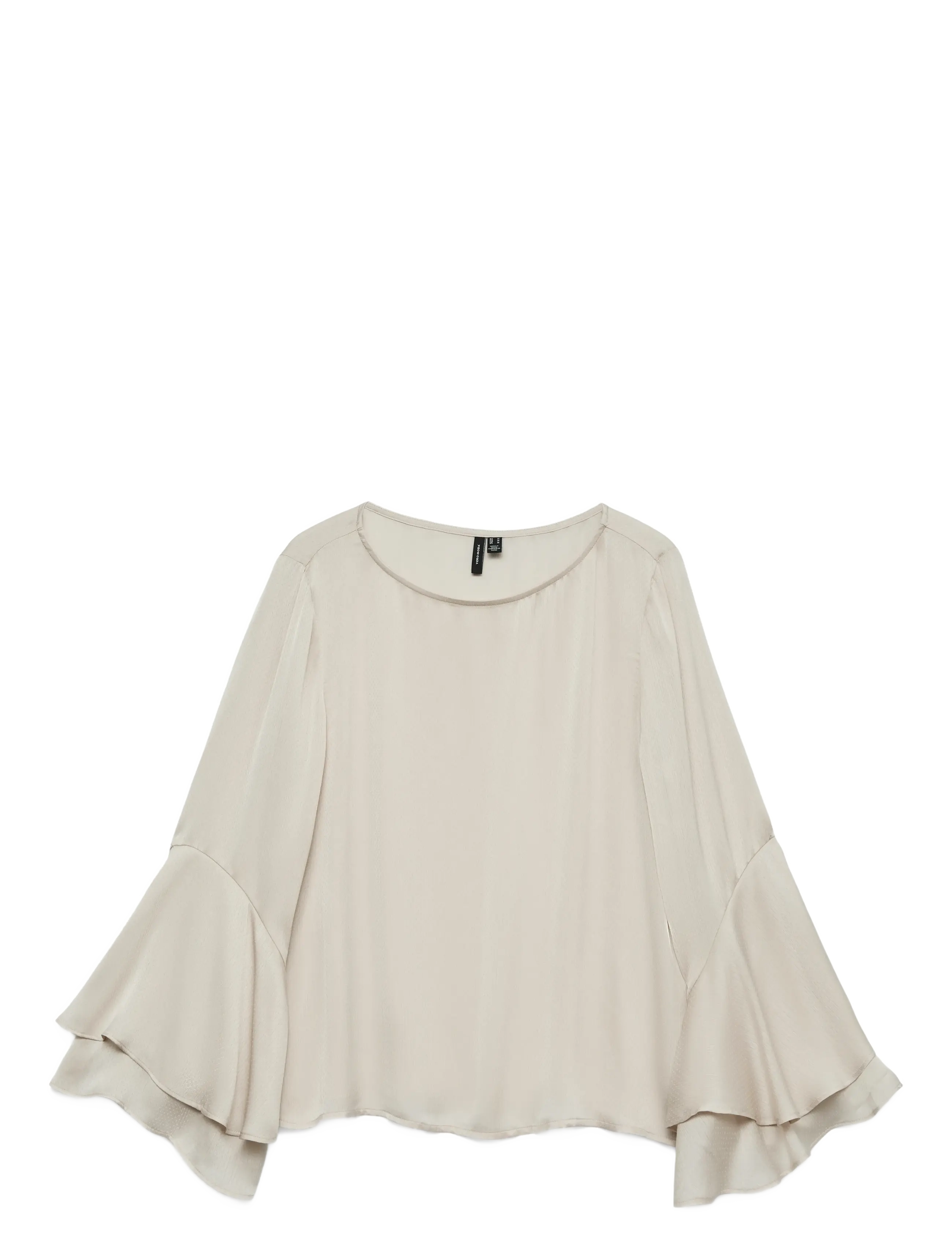 Vero Moda VMLIVA LS WIDE SLEEVE TOP WVN GA - Bluser - PUMICE STONE / cream