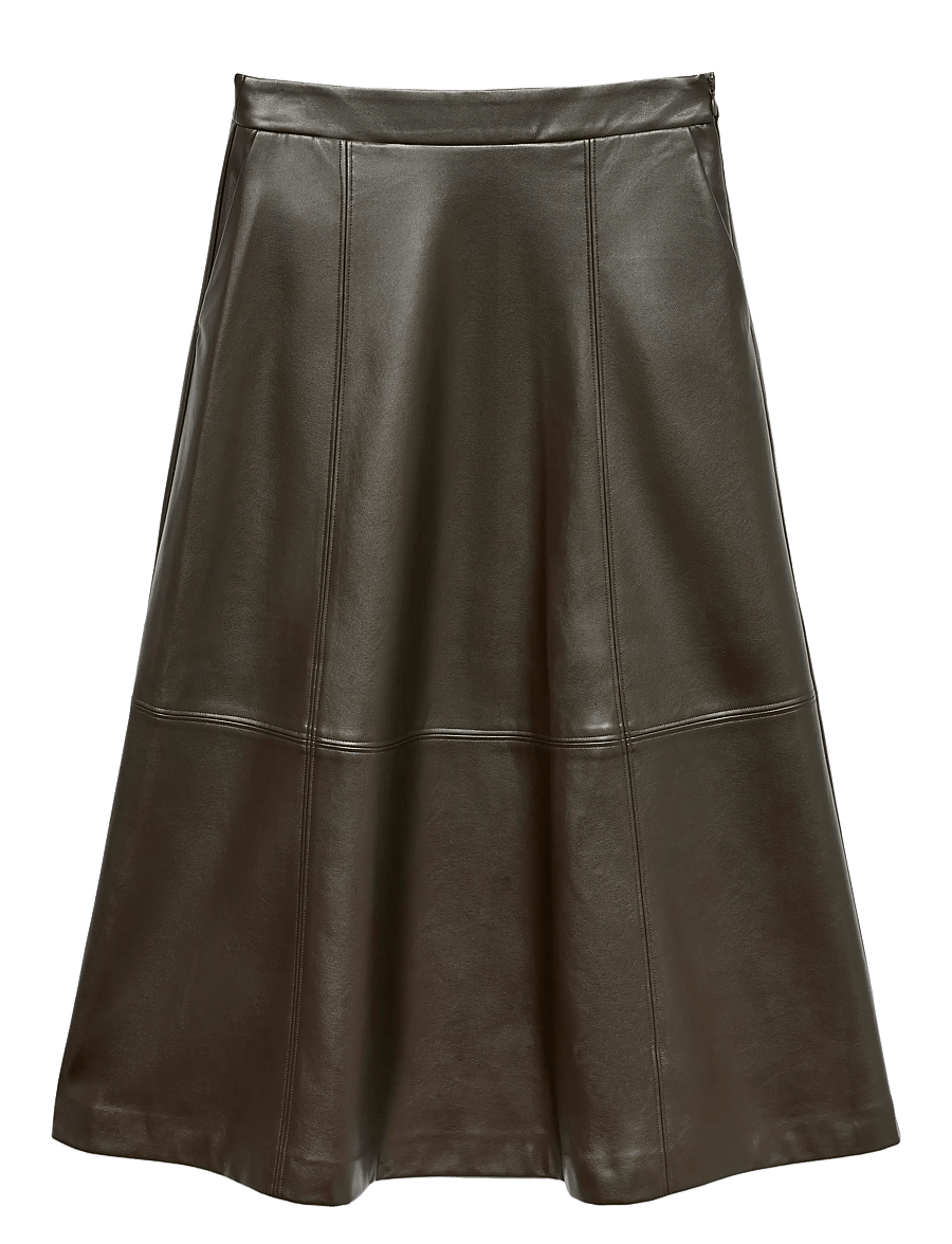 Vero Moda - VMOLIVE HW COATED ANKLE SKIRT PRM - maxi röcke - chocolate torte - 1