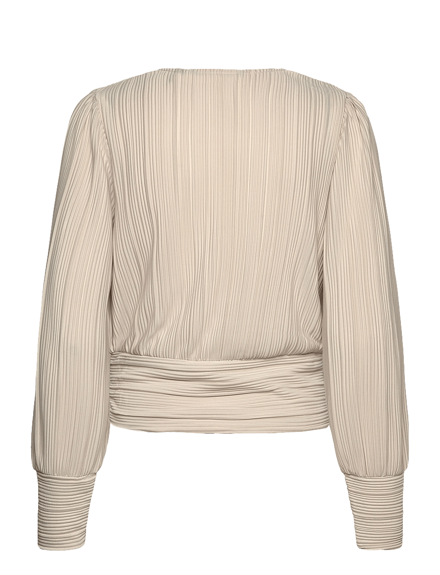 Vero Moda - VMAURORA LS V-NECK TOP JRS GA - langærmede bluser - pumice stone - 2