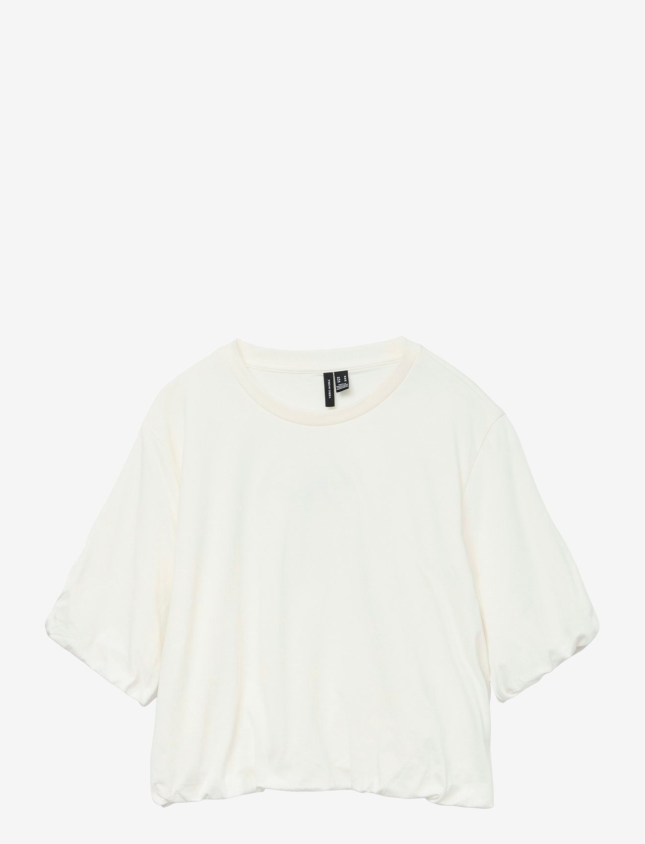 Vero Moda - VMAYA PENNY SS CROPPED TOP BOX JRS - lühikeste varrukatega pluusid - snow white - 0