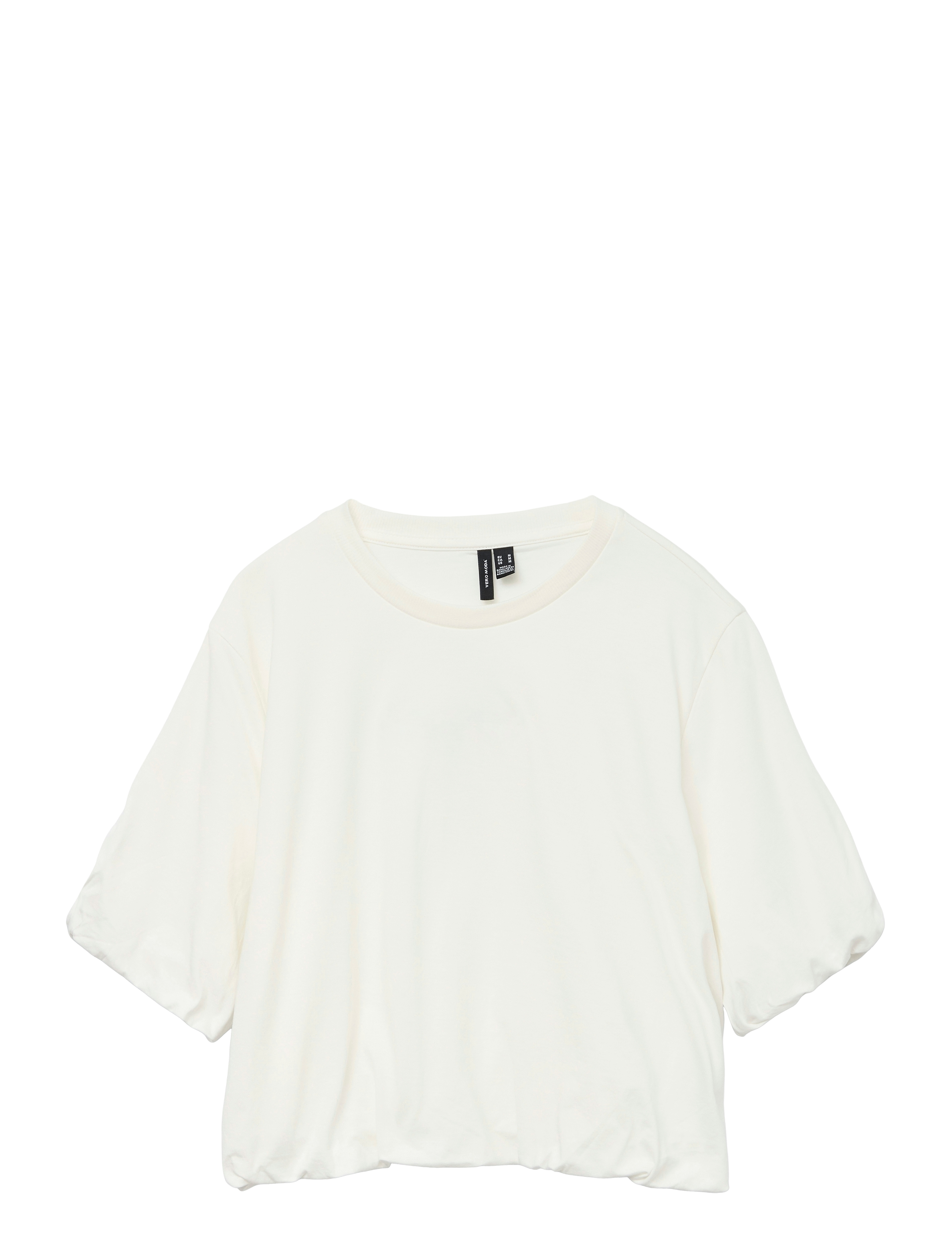 Vero Moda VMAYA PENNY SS CROPPED TOP BOX JRS - Kortærmede bluser - SNOW WHITE / white