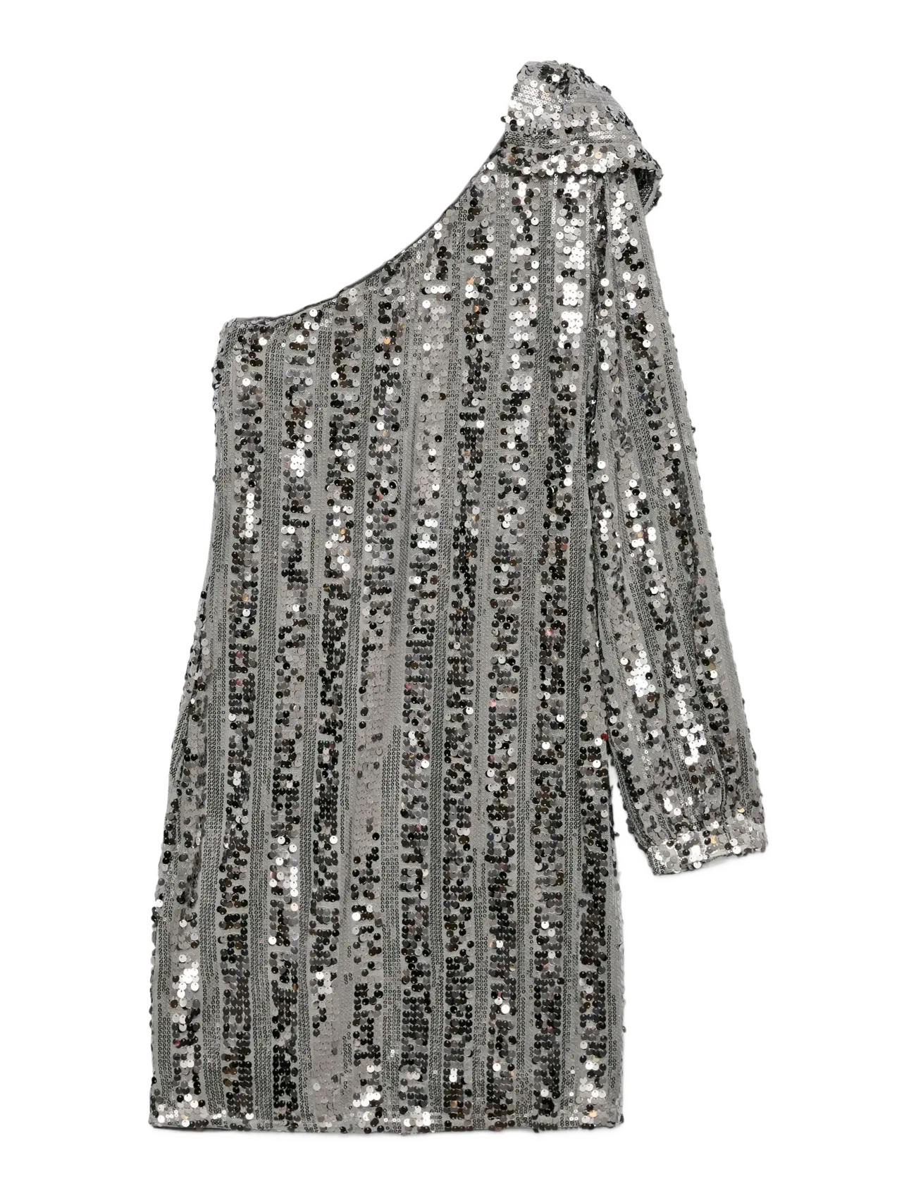 Vero Moda VMEFA ONE SHOULDER SHORT DRESS JRS GA - Sequin Dresses - ULTIMATE GREY / silver
