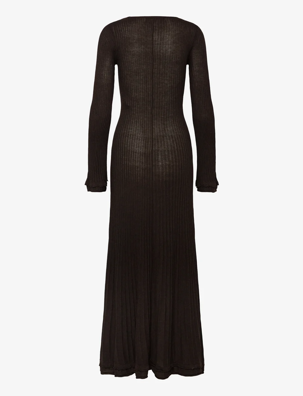 Vero Moda - VMCLARISA LS WIDE O-NCK ANKLE DRESS PRM - strikkjoler - chocolate torte - 1