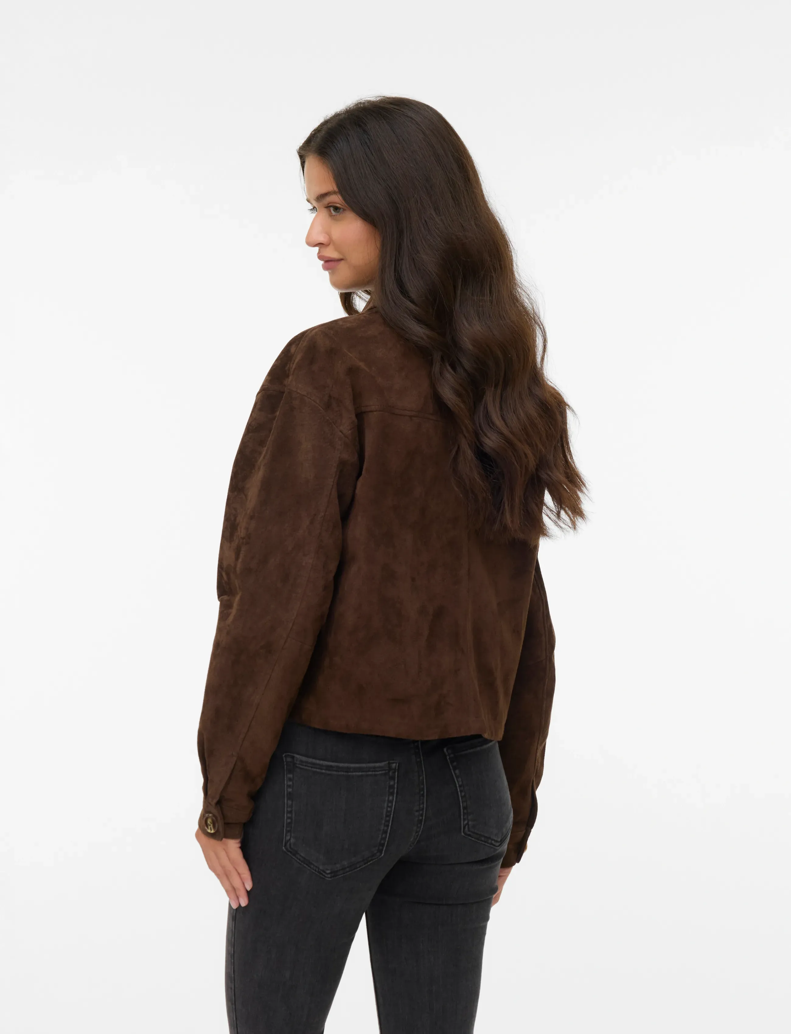 Vero Moda - VMROYCESTINE SHORT SUEDE JACKET - chocolate torte - 2