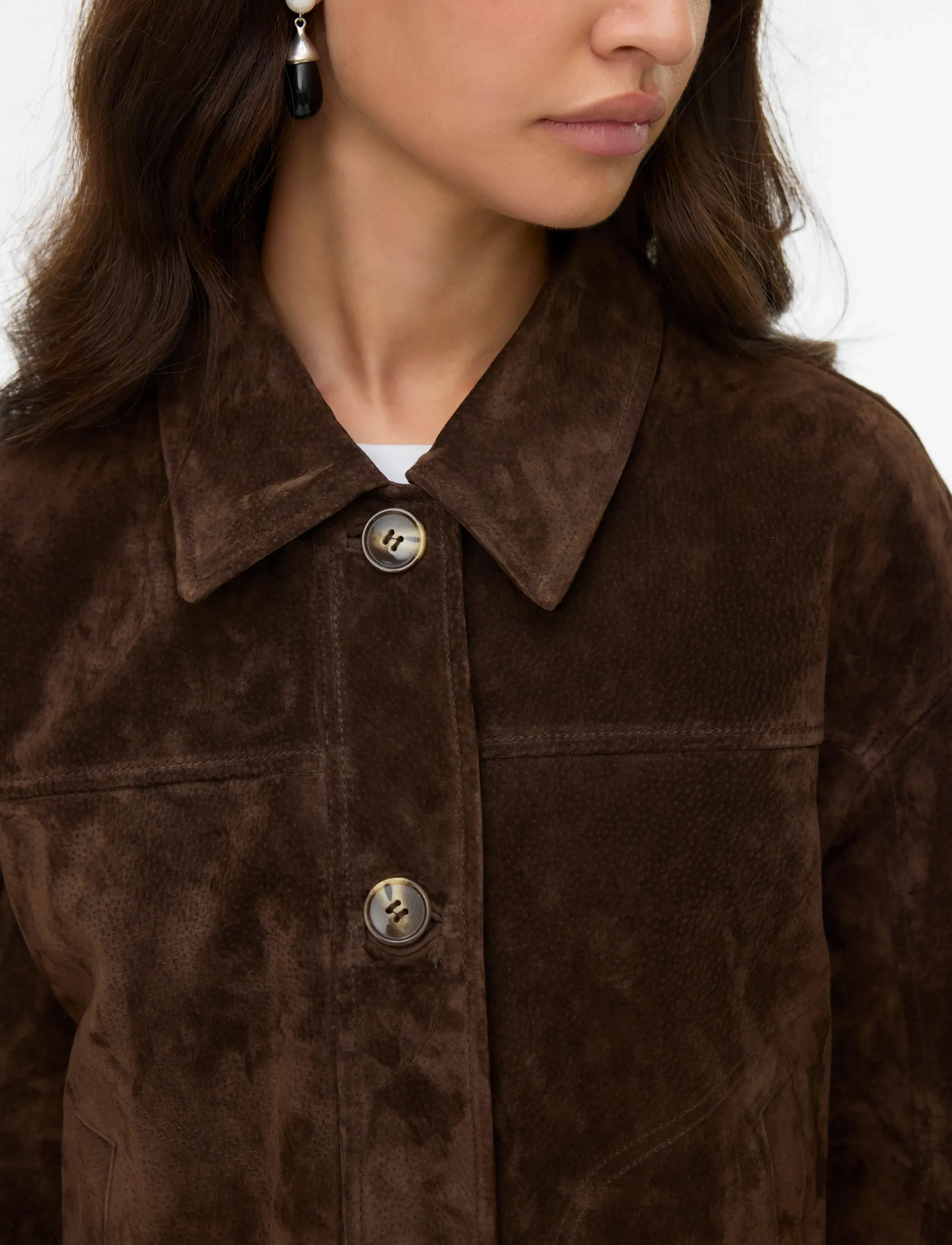 Vero Moda - VMROYCESTINE SHORT SUEDE JACKET - chocolate torte - 4