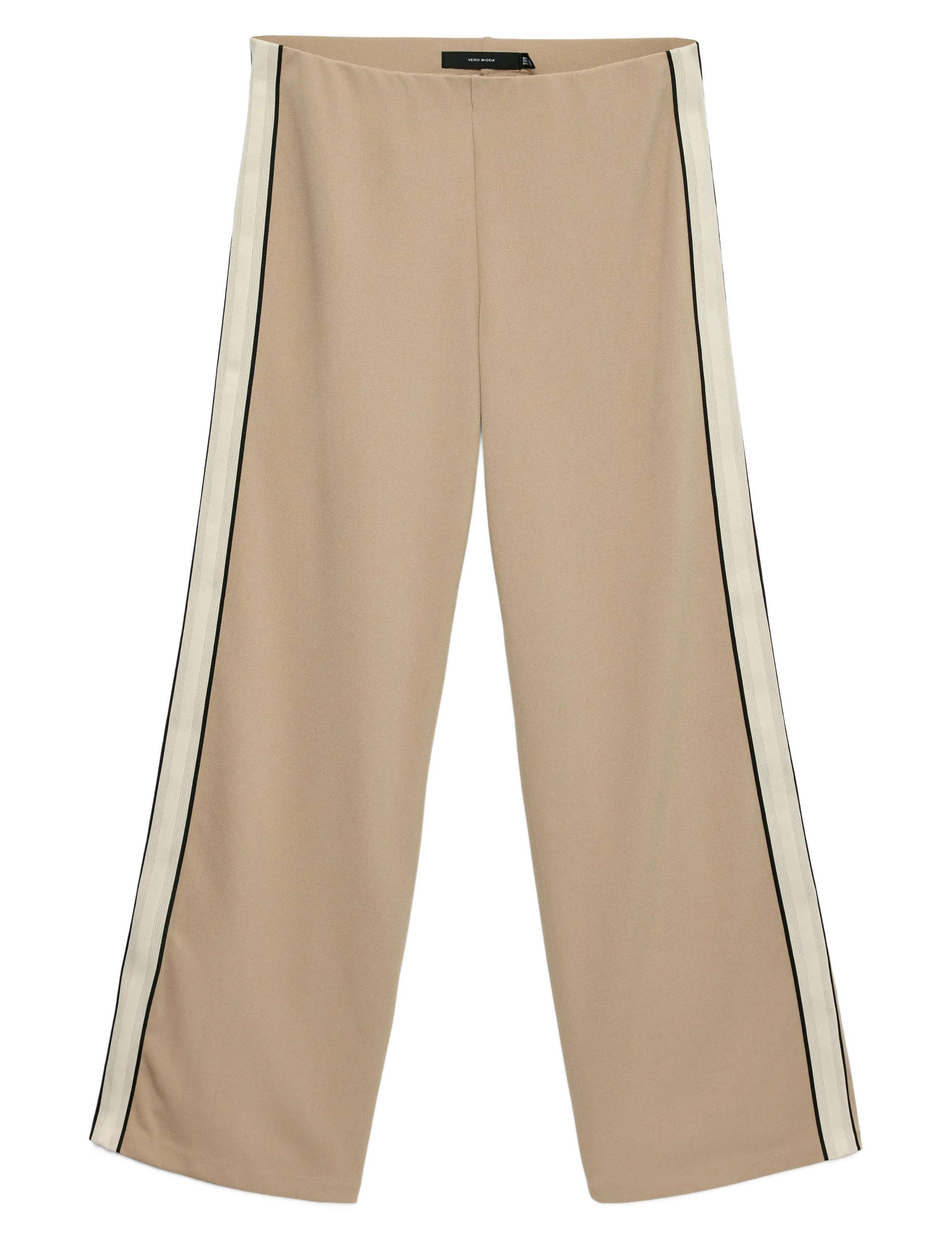 Vero Moda VMBERLIN MW WIDE PANEL PANT NOOS - Bukser - SILVER MINK / beige