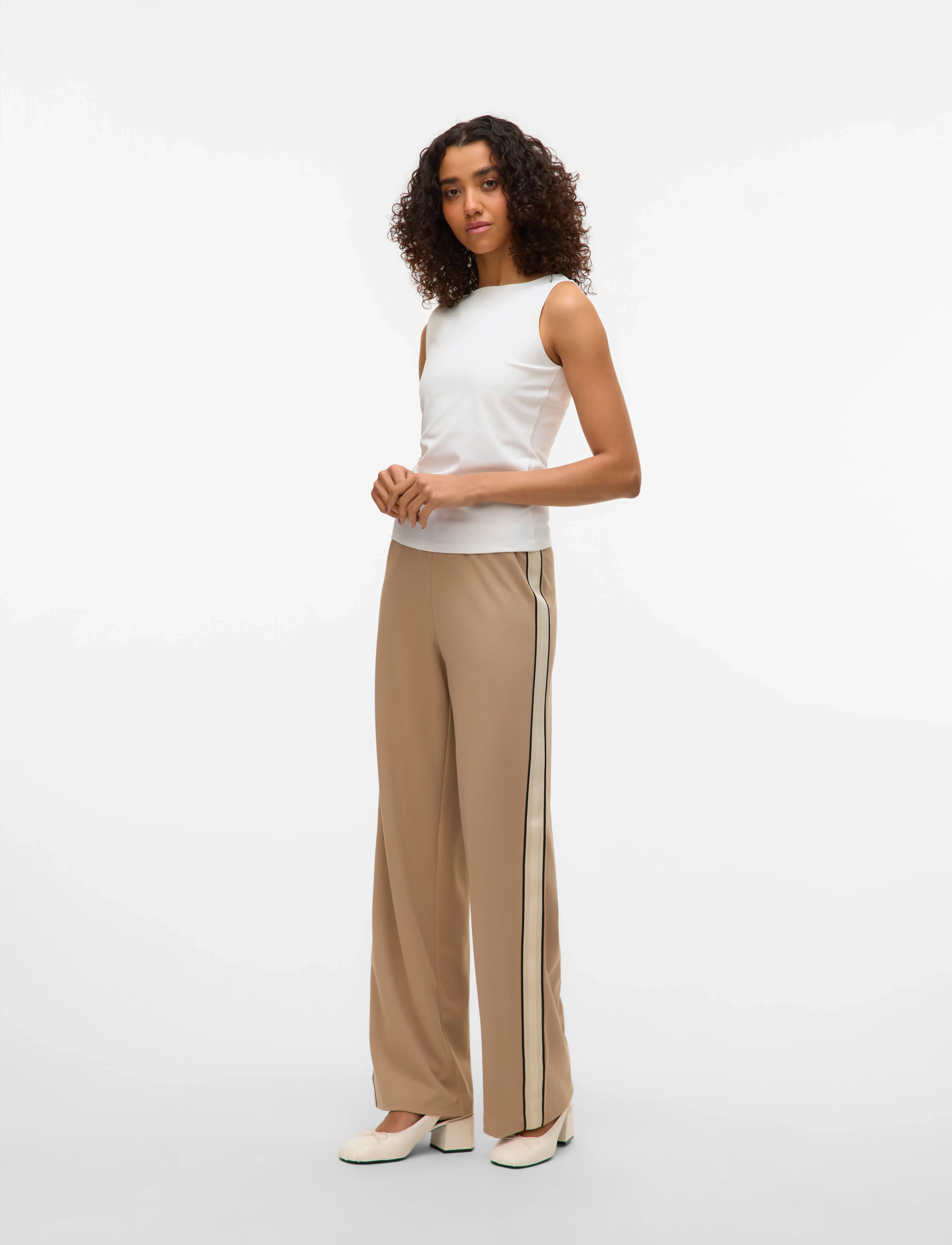 Vero Moda - VMBERLIN MW WIDE PANEL PANT NOOS - silver mink - 3