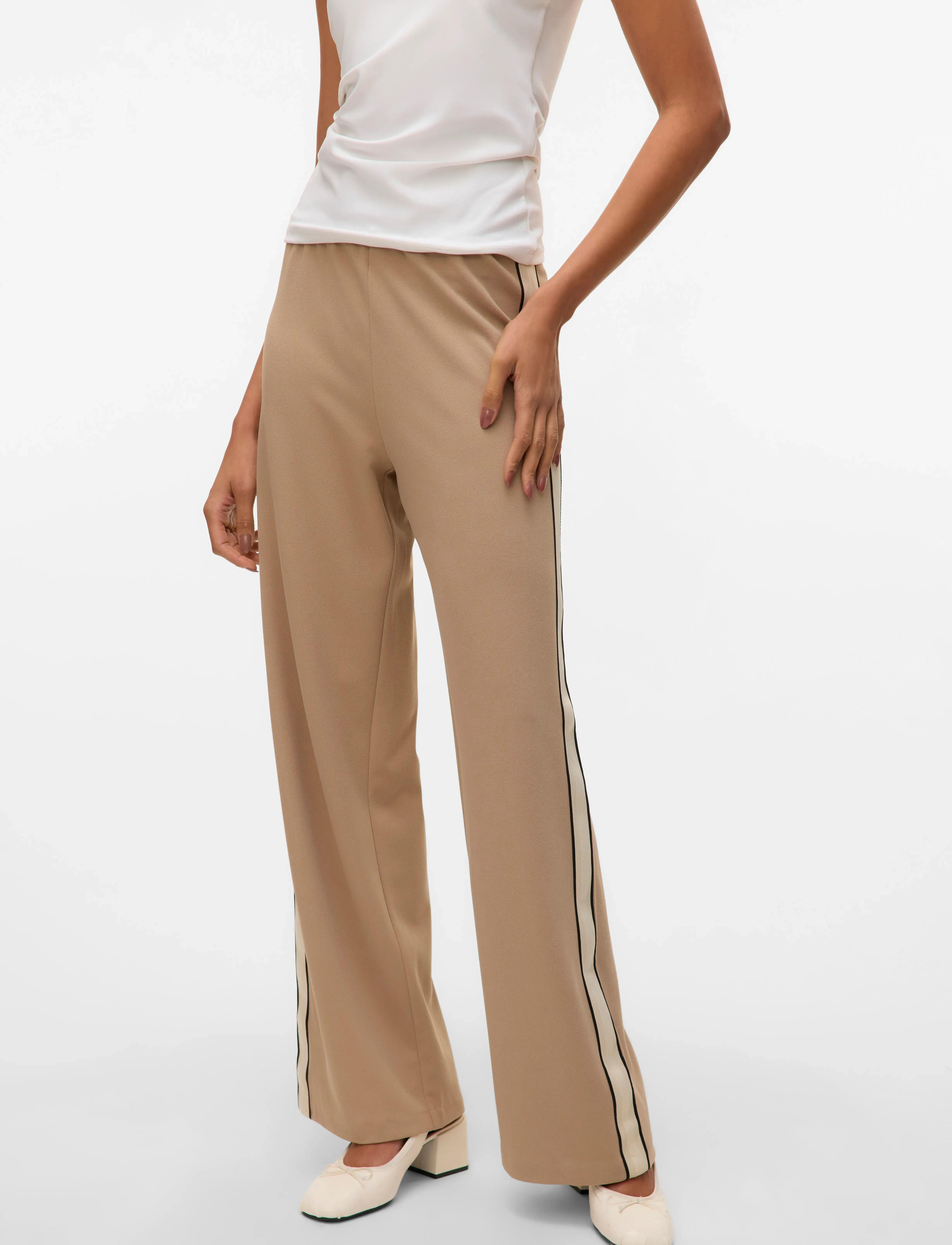 Vero Moda - VMBERLIN MW WIDE PANEL PANT NOOS - silver mink - 4