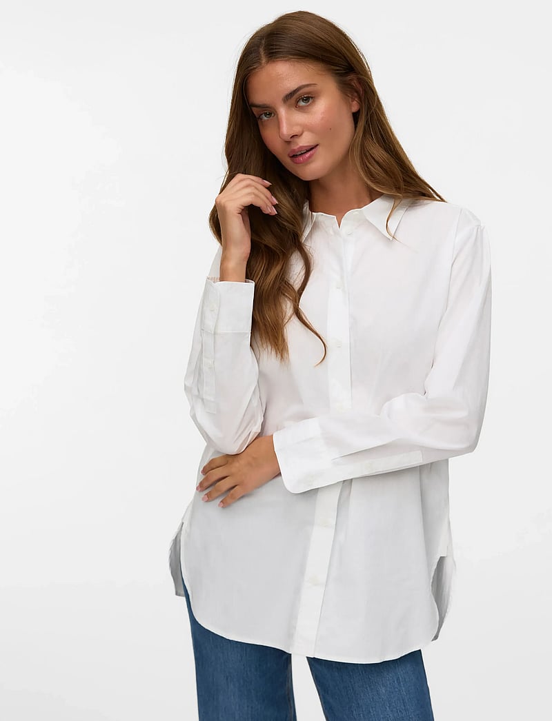 Vero Moda - VMELINA LS SHIRT WVN NOOS - chemises à manches longues - bright white - 3