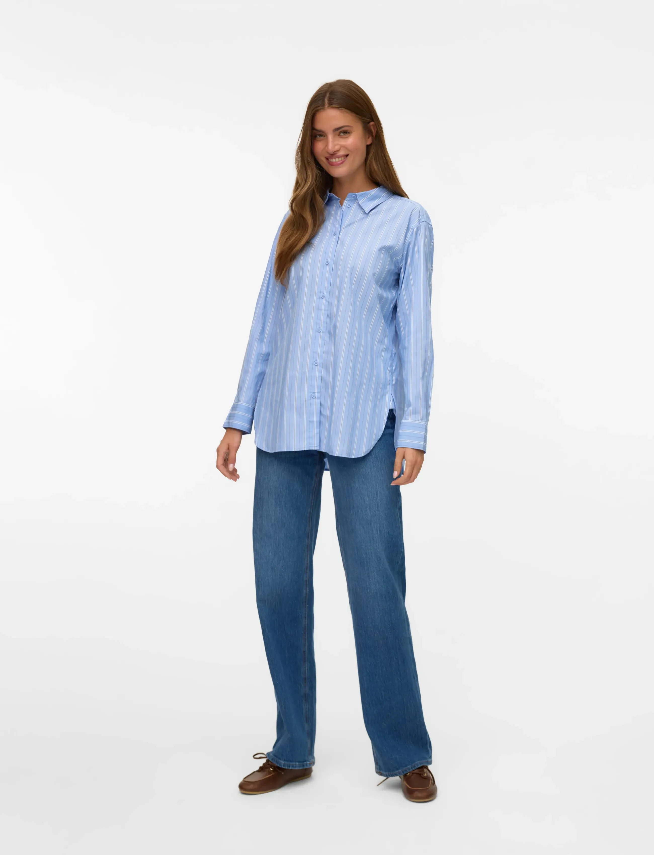 Vero Moda Vmelina Ls Shirt Wvn Noos, XS, Blue, Skjorter > Langærmede, Dame