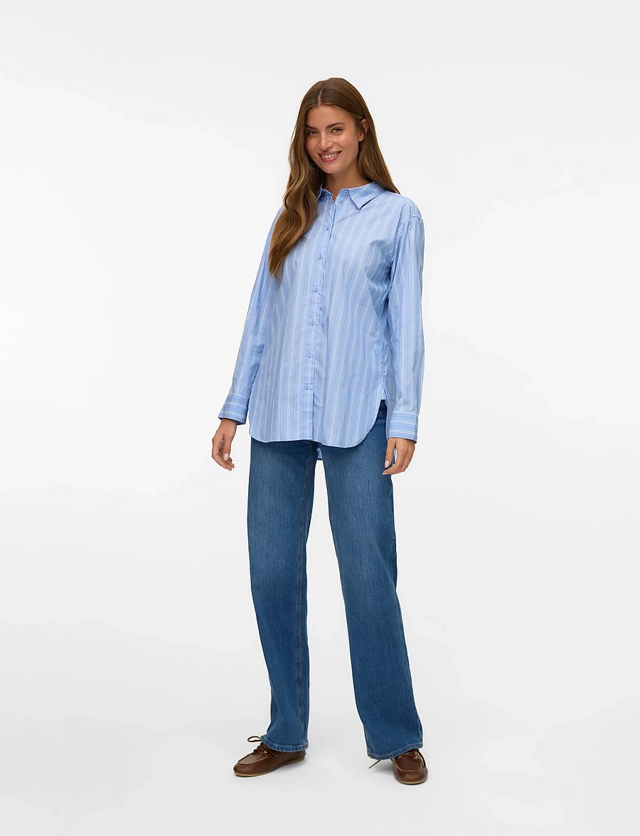 Vero Moda - VMELINA LS SHIRT WVN NOOS - langærmede skjorter - hydrangea - 0