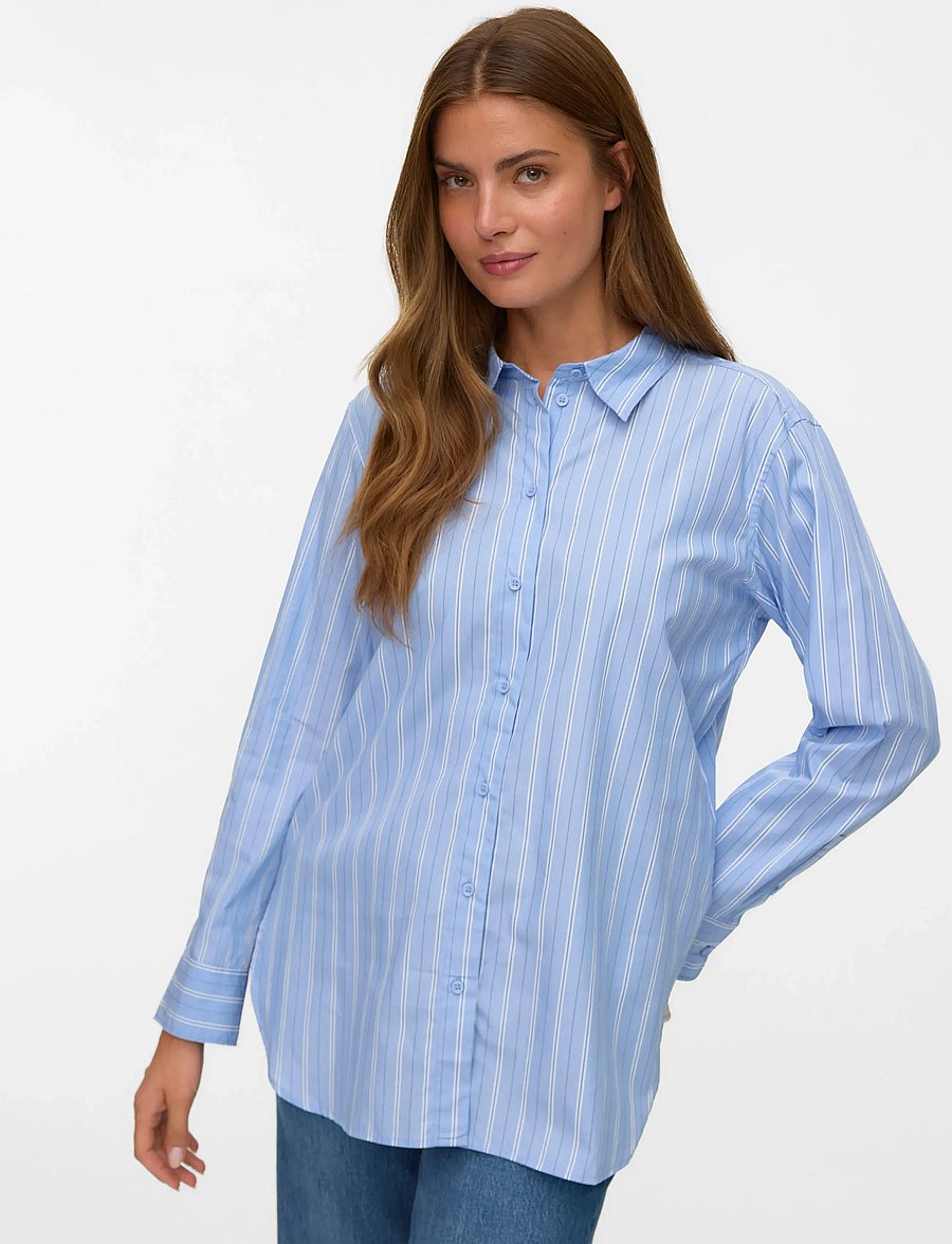 Vero Moda - VMELINA LS SHIRT WVN NOOS - overhemden met lange mouwen - hydrangea - 4