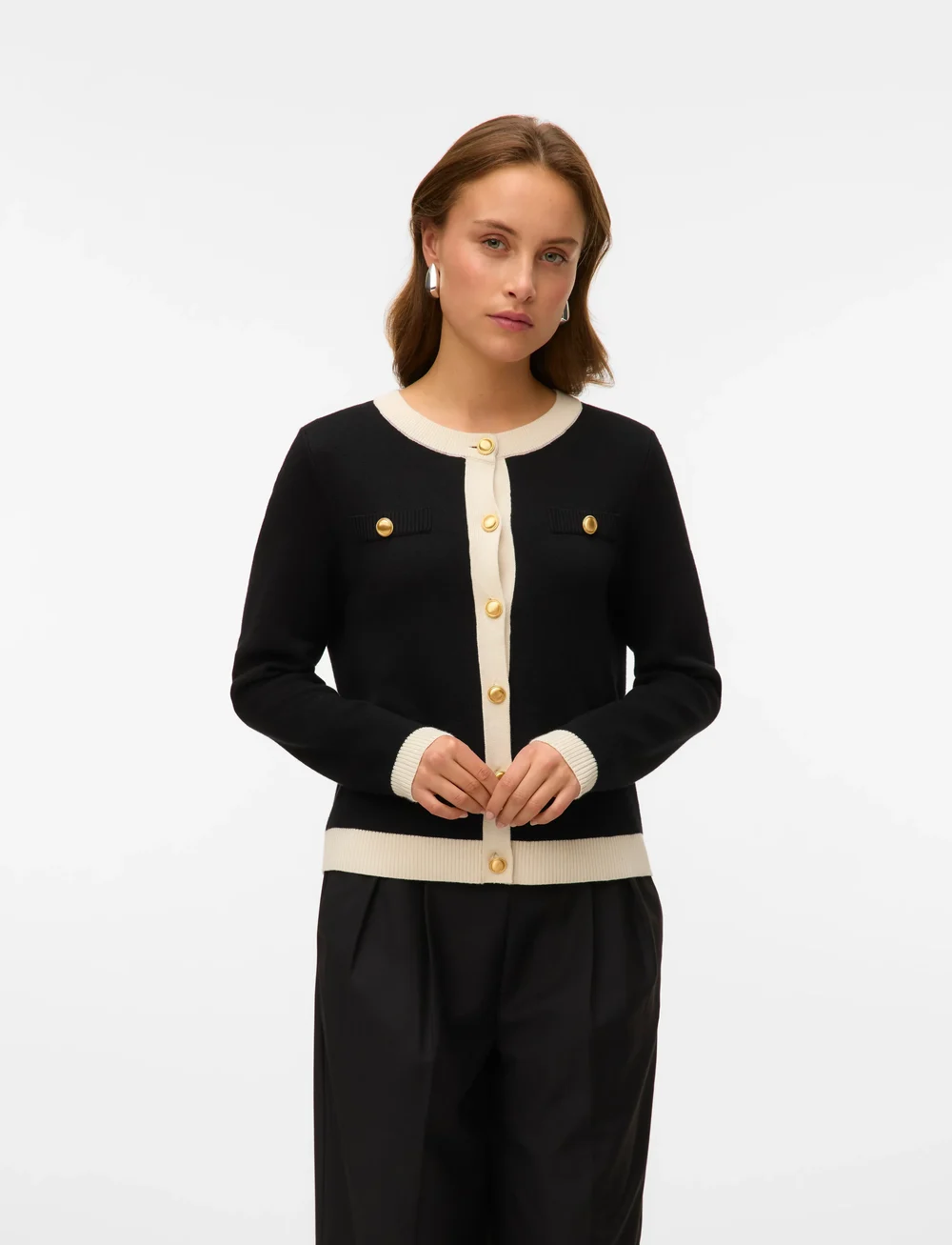 Vero Moda - VMOLI LS O-NECK CARDIGAN - koftor - black - 0