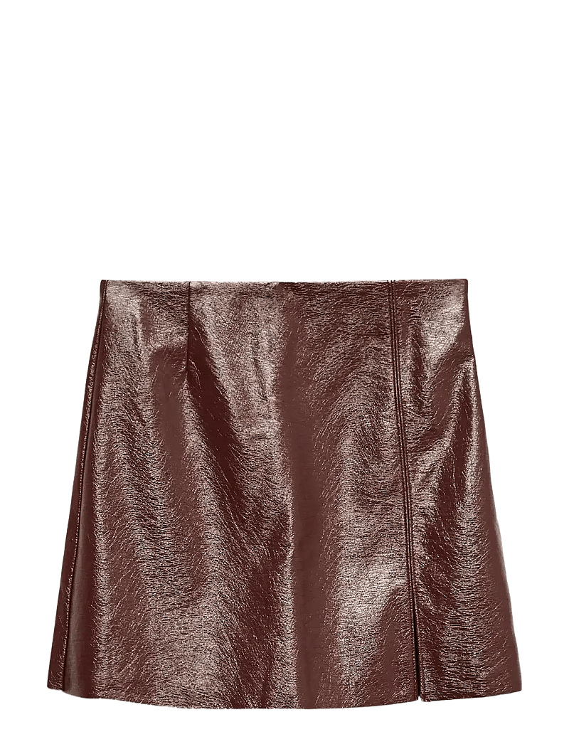 Vero Moda - VMNELLY HR COLORED VINYL SKIRT NOOS - kurze röcke - winetasting - 0