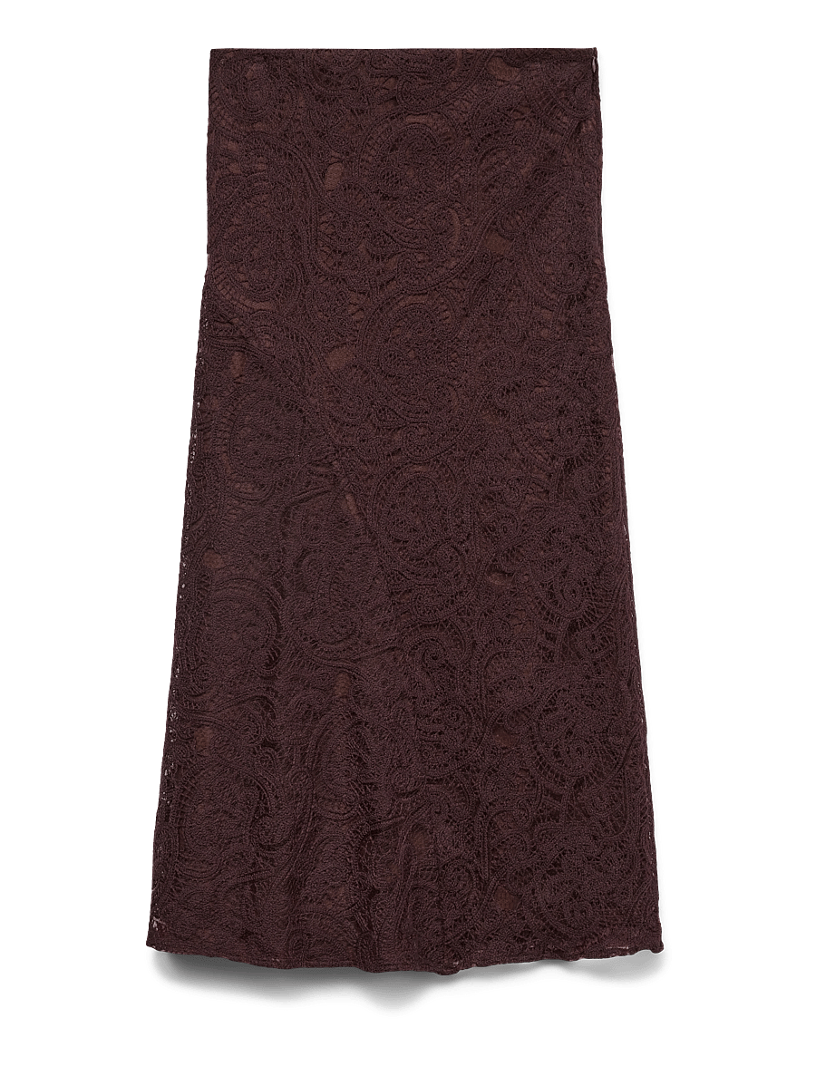 Vero Moda - AWURSHILA MW ANKLE SKIRT - maksiseelikud - chocolate plum - 1