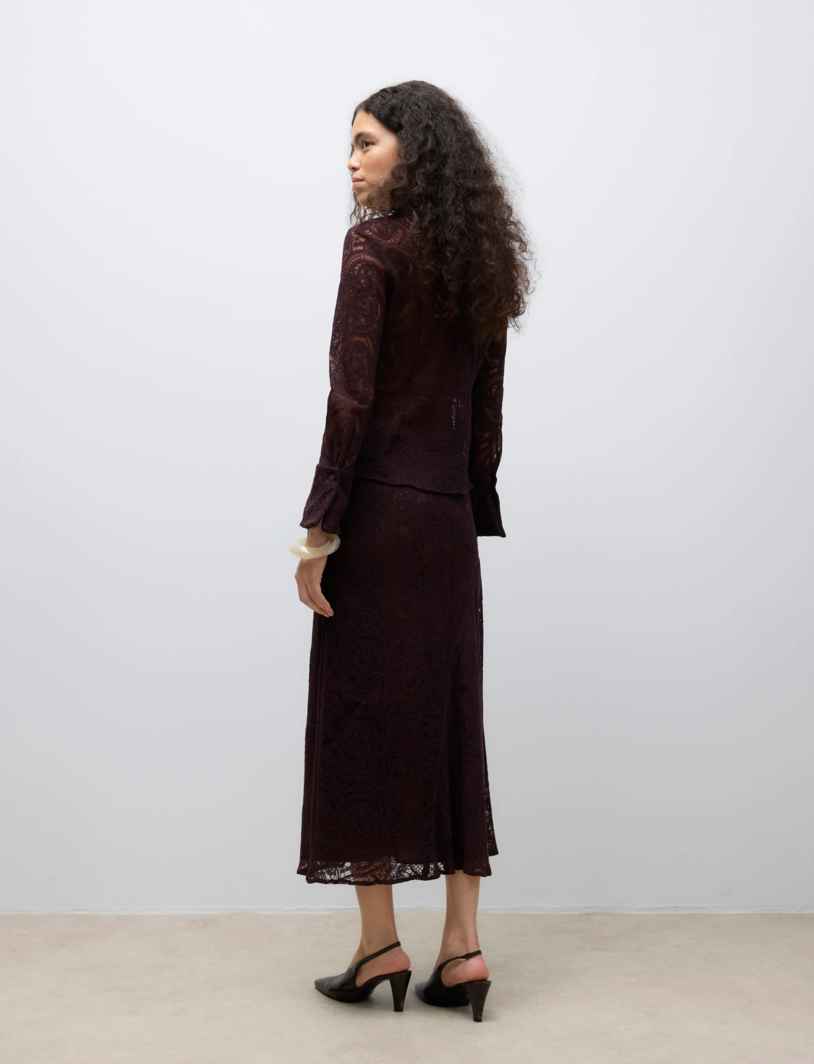 Vero Moda - AWURSHILA MW ANKLE SKIRT - maksiseelikud - chocolate plum - 2